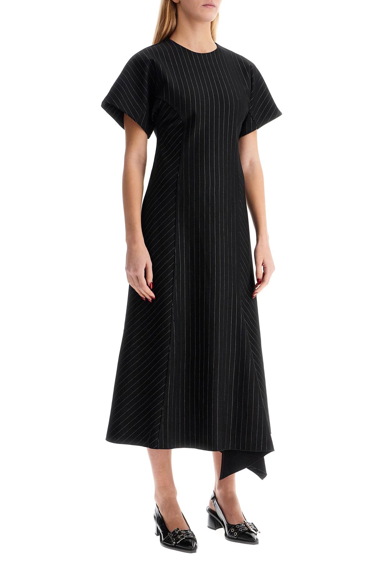 Ganni Asymmetrical Midi Dress in LENZING™ ECOVERO™ Viscose image 1