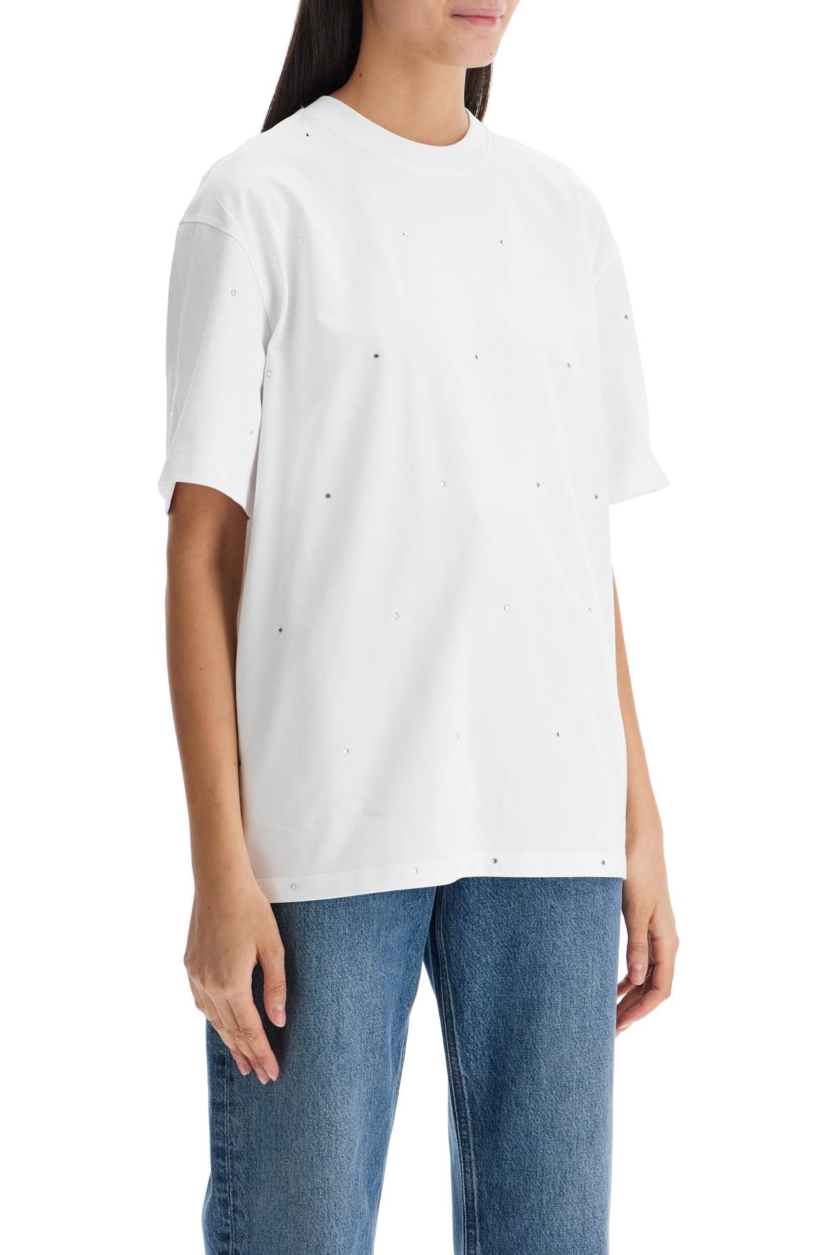 GANNI Embellished Organic Cotton T-Shirt image 1