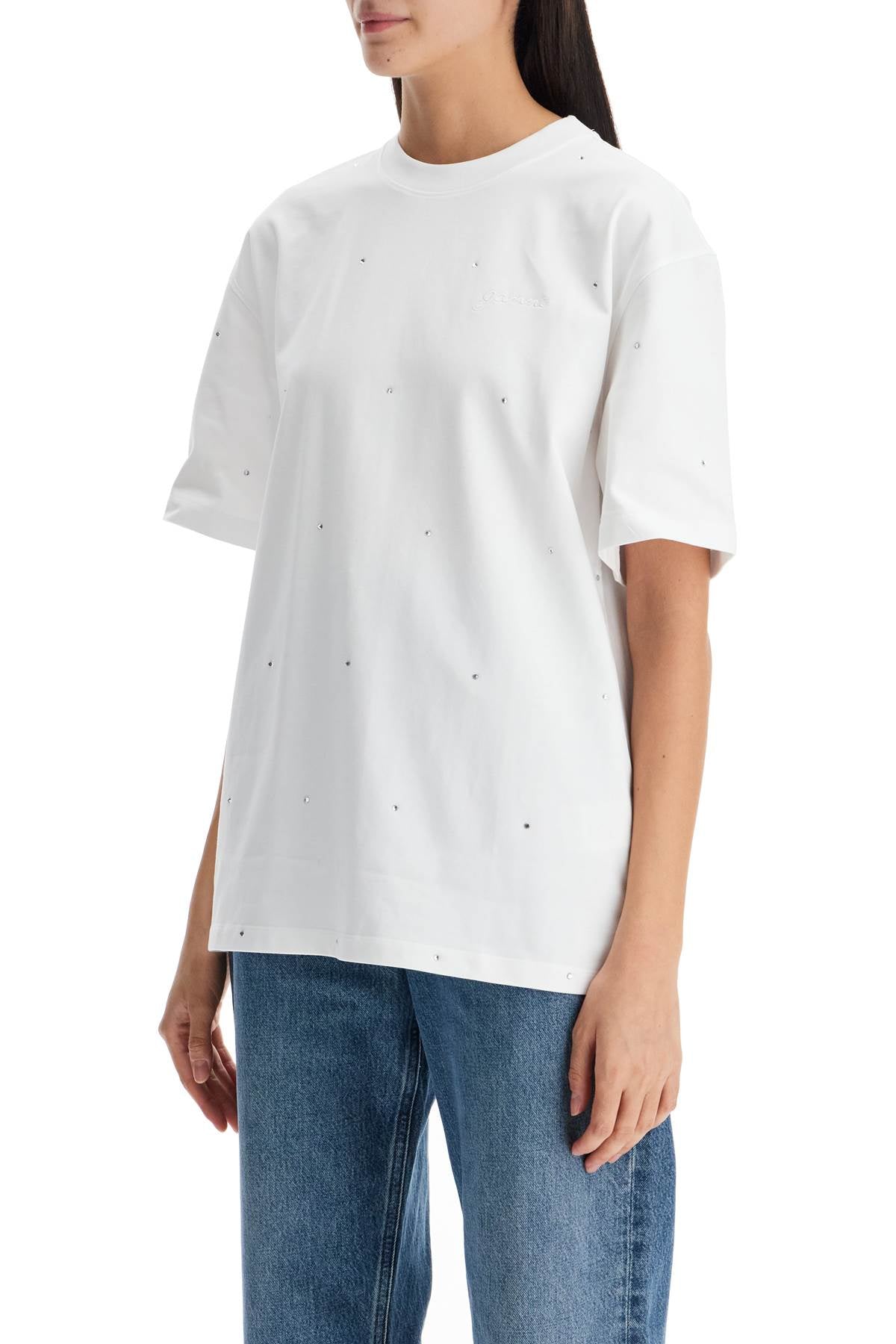 GANNI Embellished Organic Cotton T-Shirt image 3