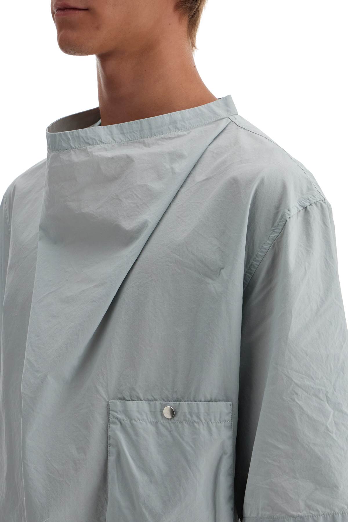 Lemaire Garment-Dyed Cotton Poplin Short-Sleeve Shirt image 3