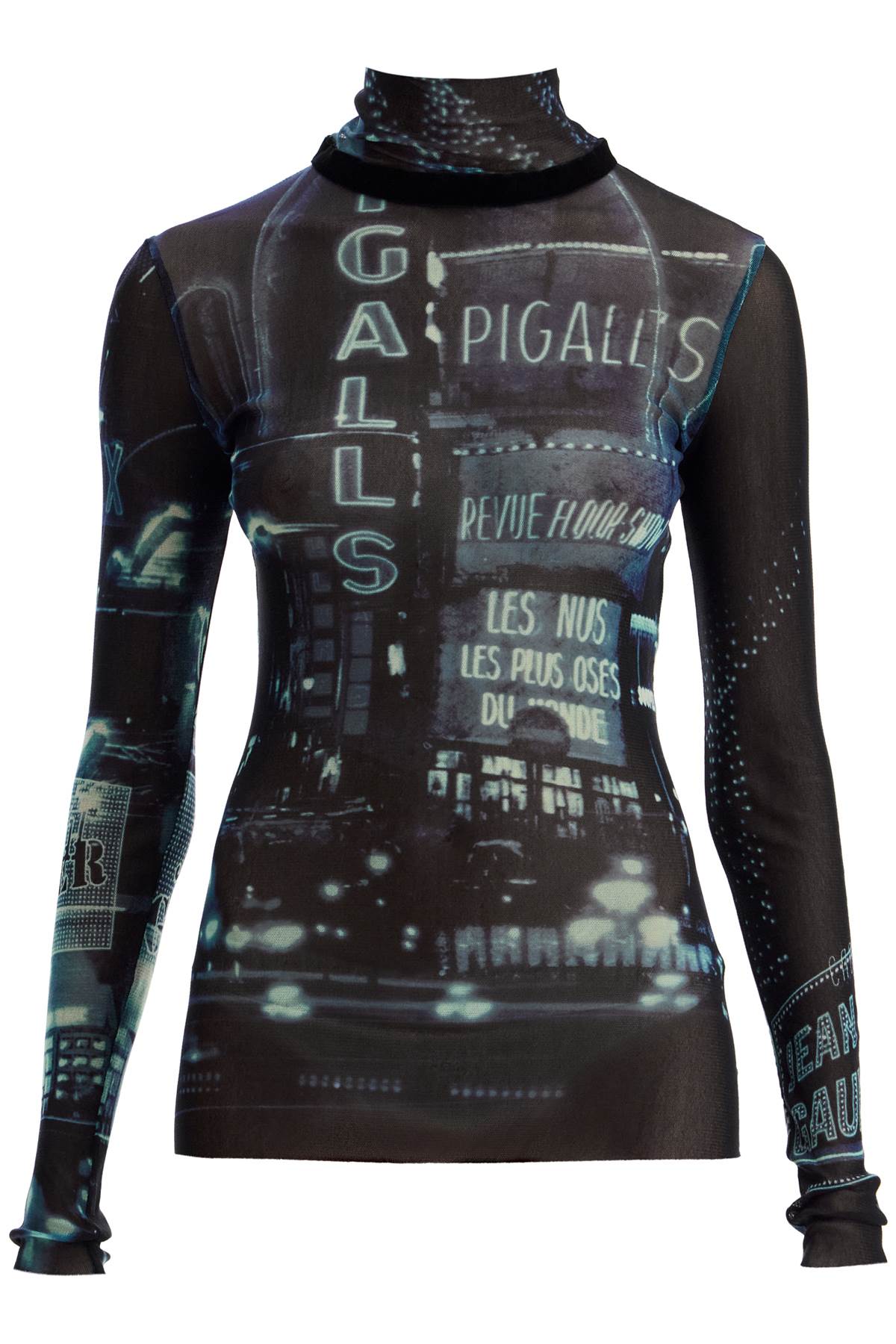 JEAN PAUL GAULTIER "pigalle print tulle top with image 0