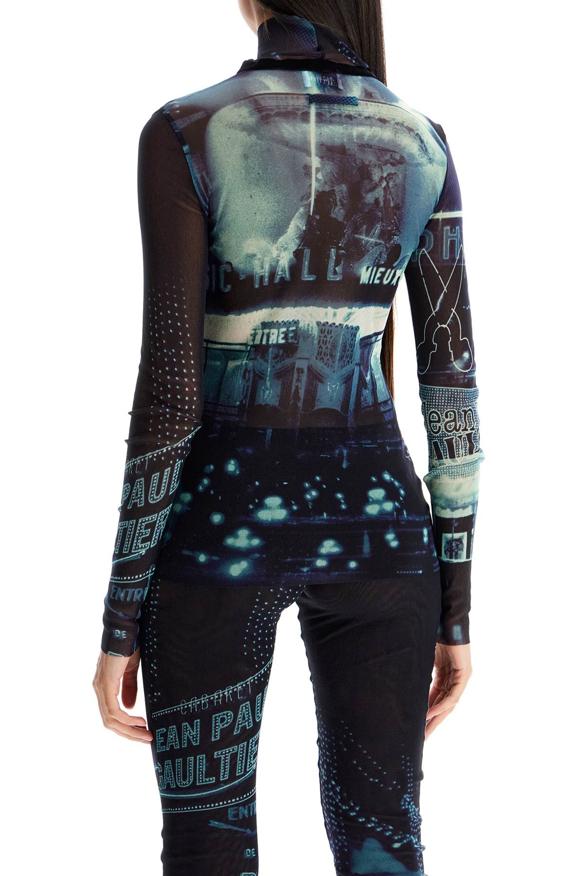 JEAN PAUL GAULTIER "pigalle print tulle top with image 2