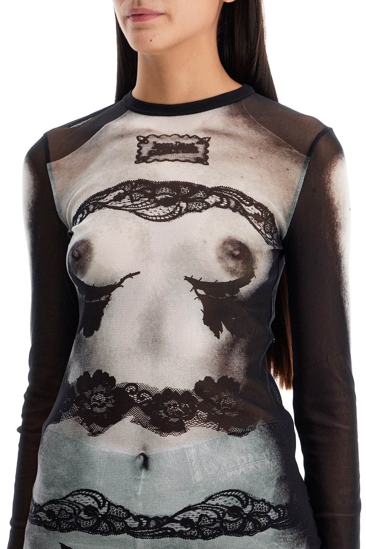 Jean Paul Gaultier 'Body Lace Marinière' Mesh Top image 3