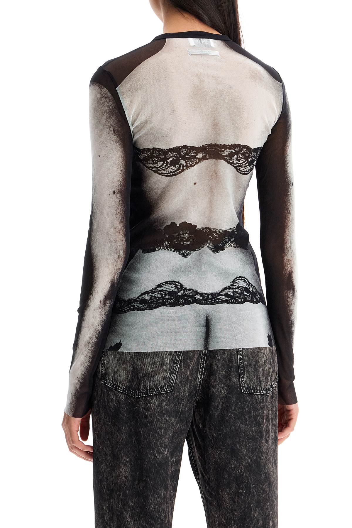 Jean Paul Gaultier 'Body Lace Marinière' Mesh Top image 2