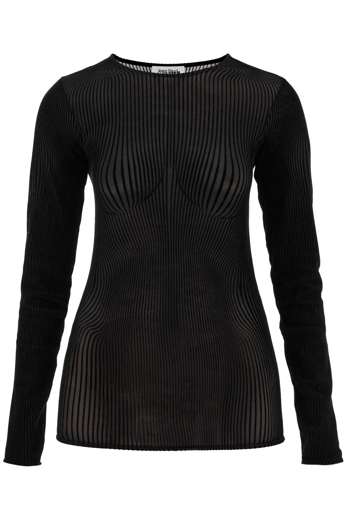 Jean Paul Gaultier Mesh 'Morphing Pinstripes' Top image 0