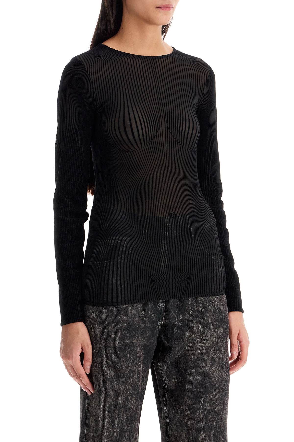 Jean Paul Gaultier Mesh 'Morphing Pinstripes' Top image 1