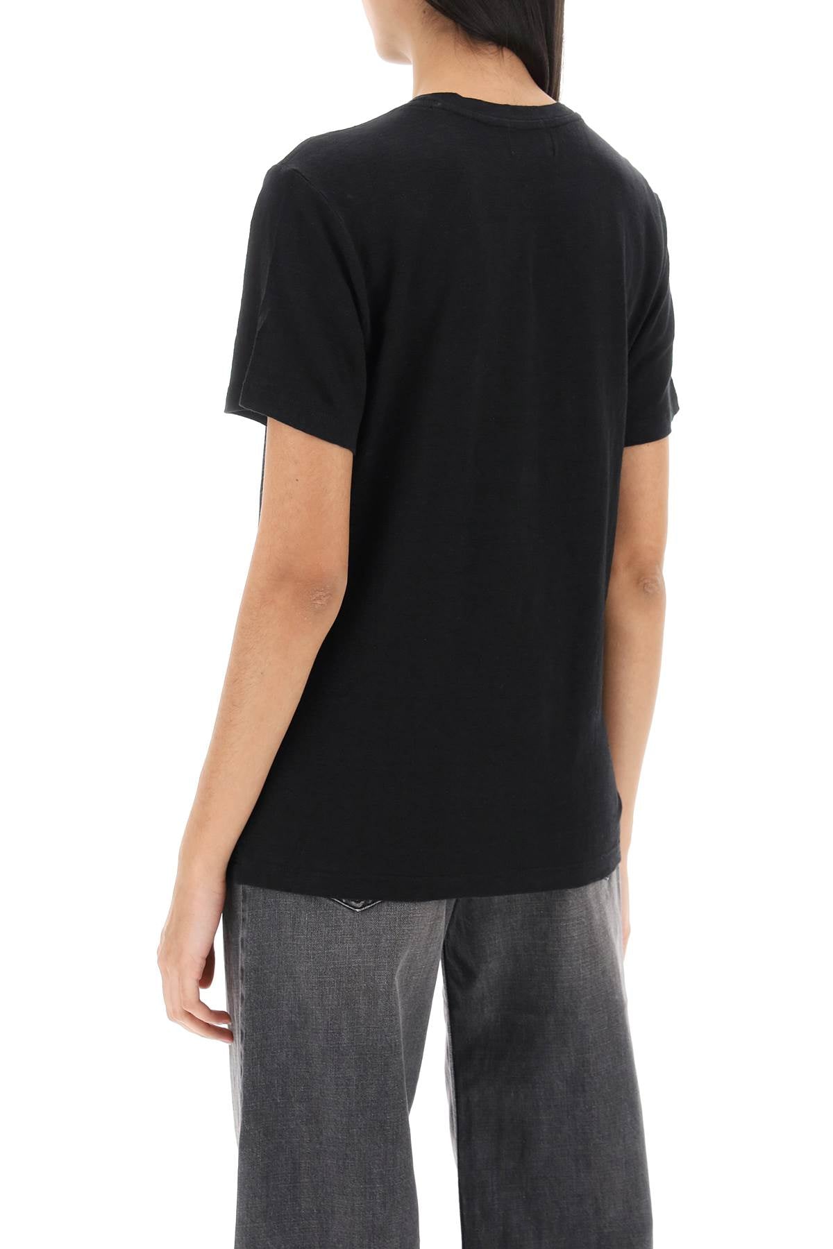 Isabel Marant Etoile Linen T-Shirt with Metallic Logo image 2