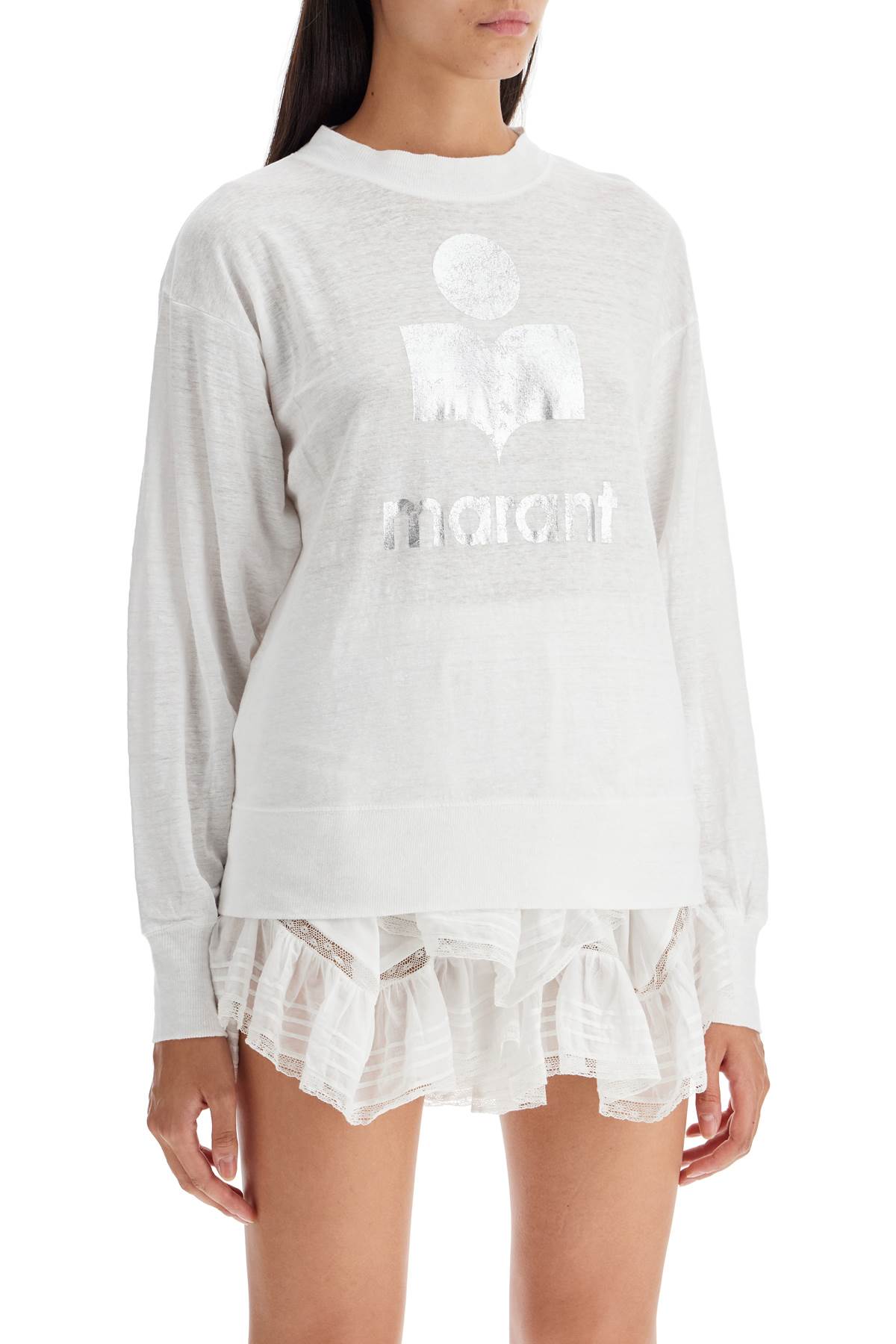 Isabel Marant ETOILE klowia t-shirt with metallic logo print image 1