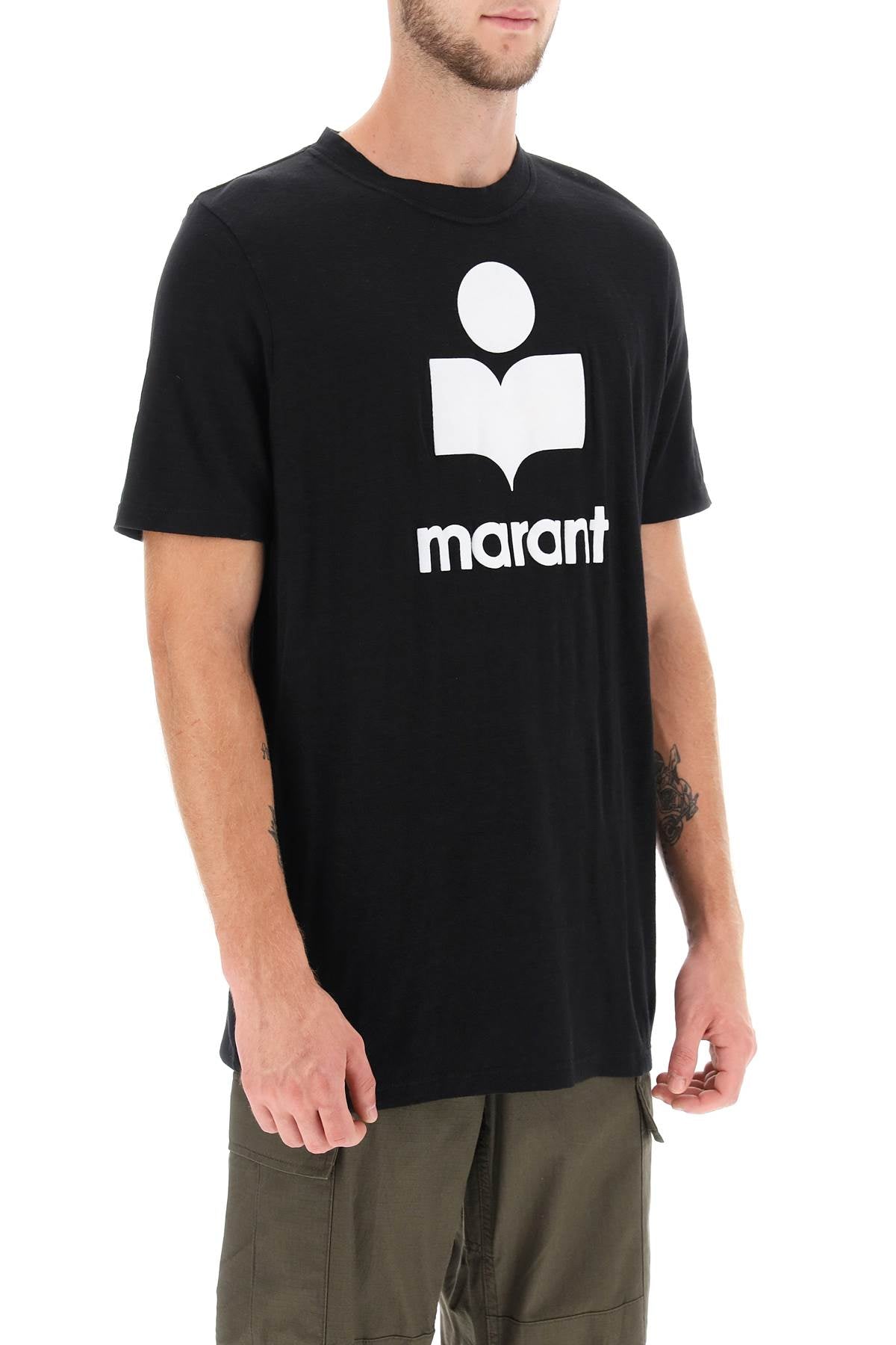 Marant karman linen logo t-shirt image 1