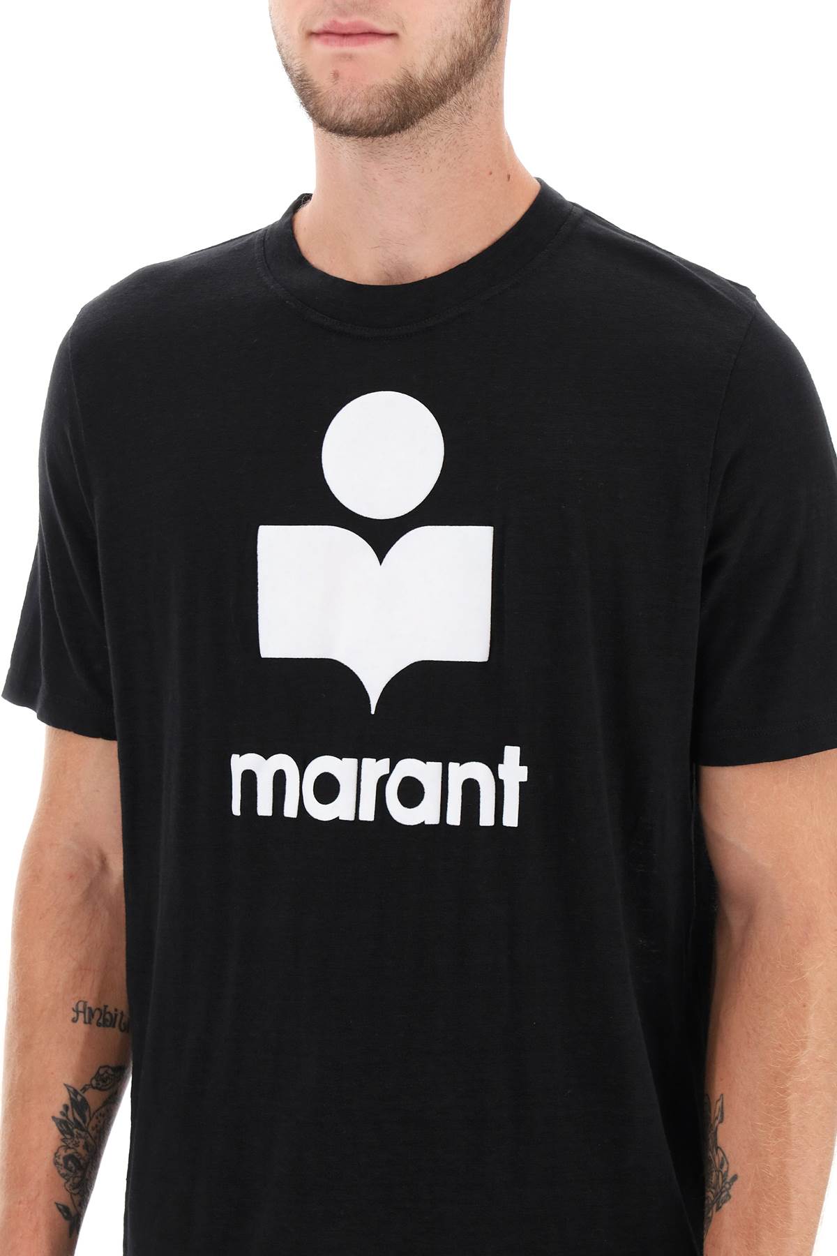 Marant karman linen logo t-shirt image 3