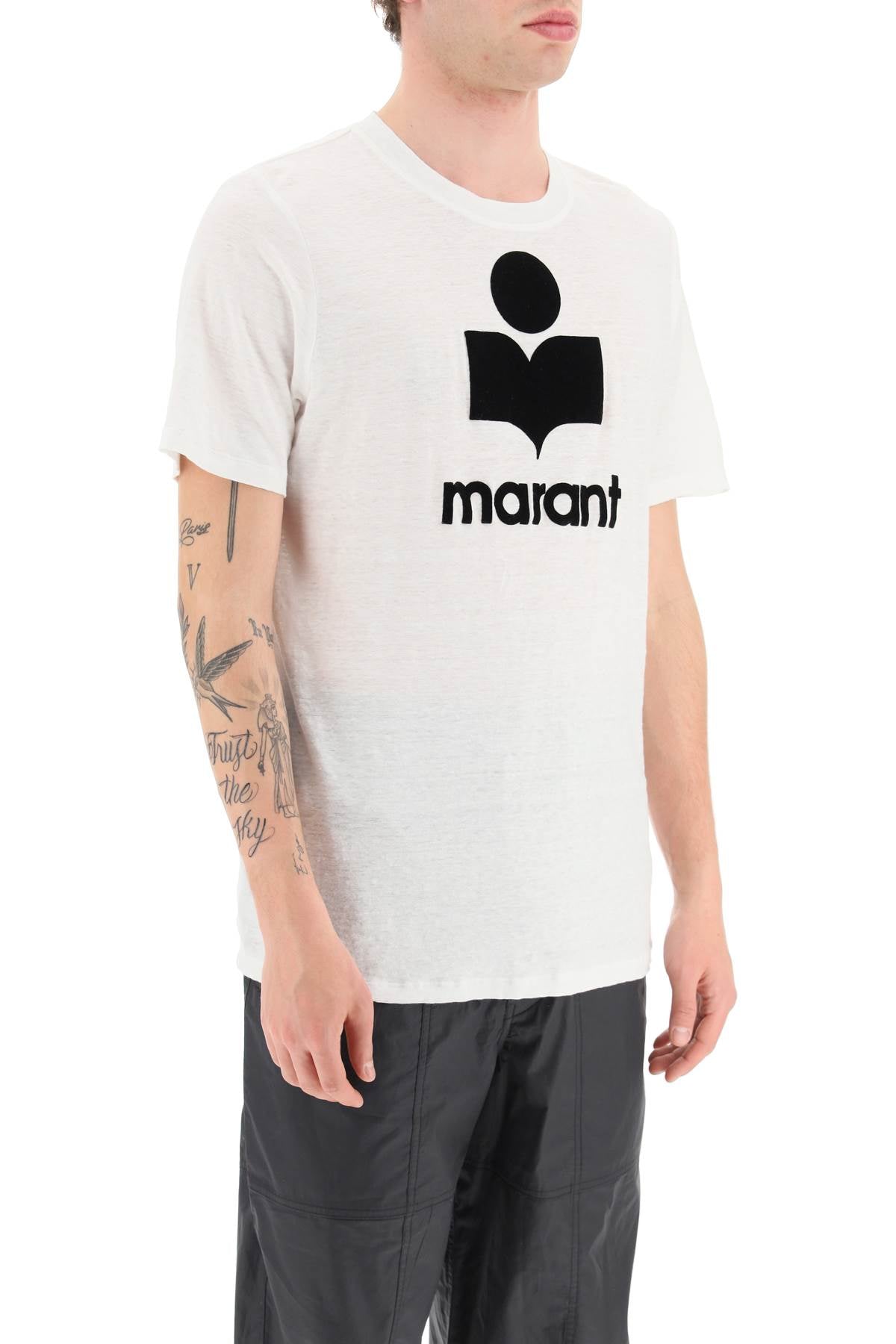 Marant karman linen logo t-shirt image 1