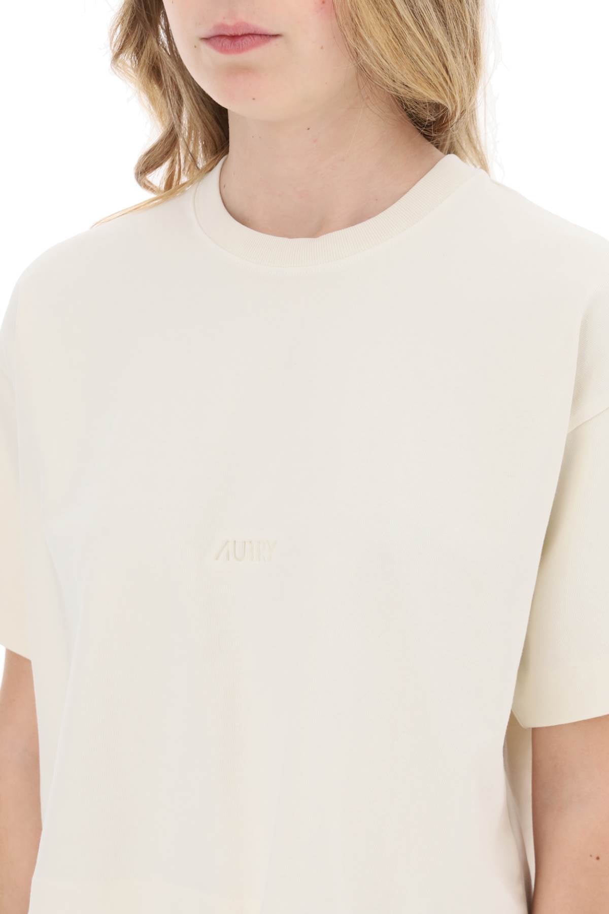 Autry boxy t-shirt with debossed logo image 3