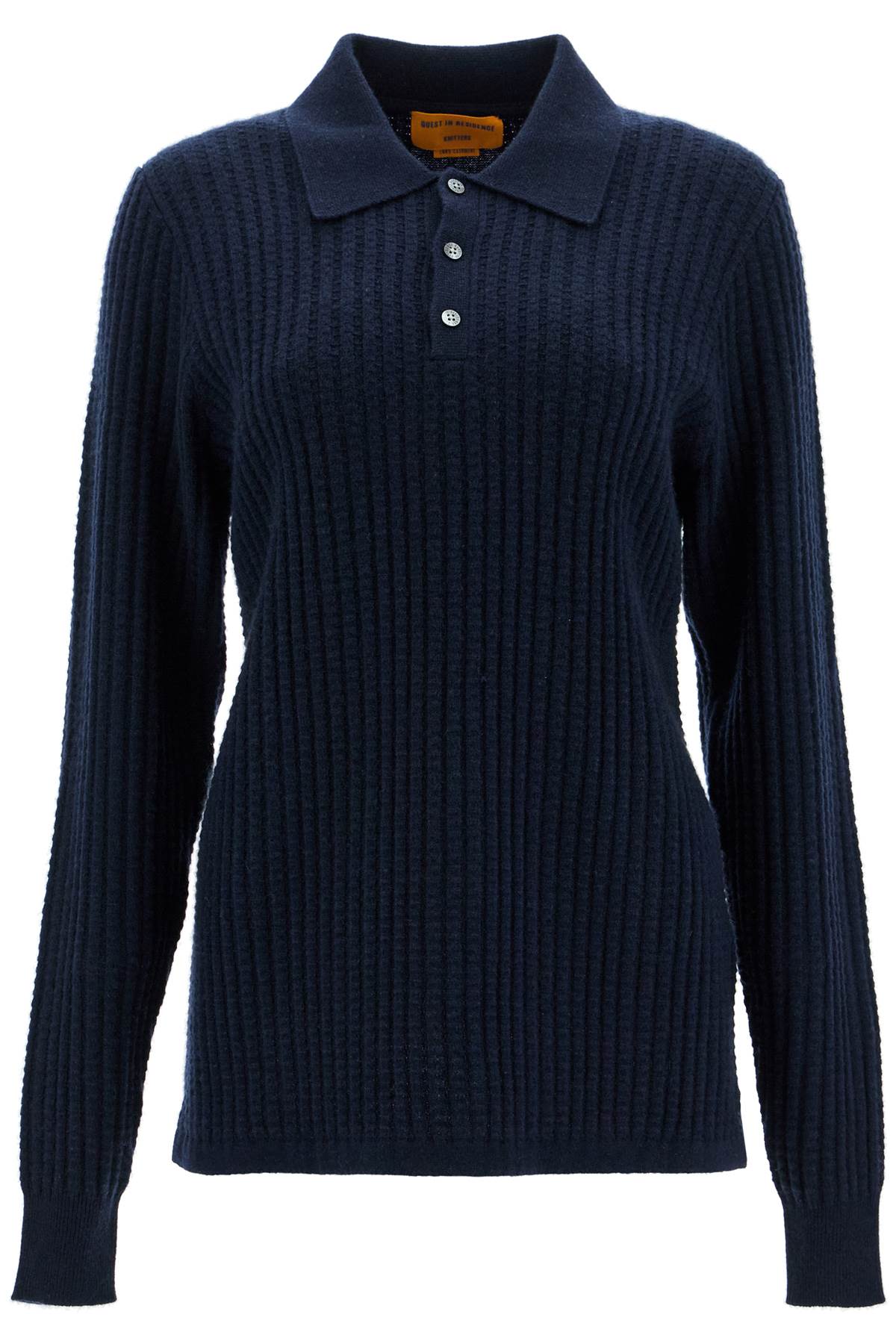 Guest In Residence Cashmere Waffle Knit Polo Pullover image 0