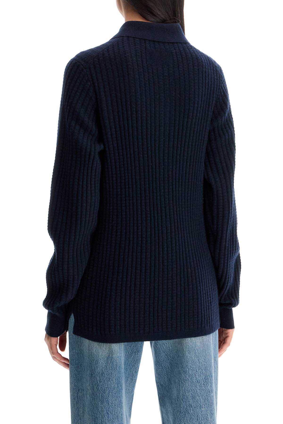 Guest In Residence Cashmere Waffle Knit Polo Pullover image 2