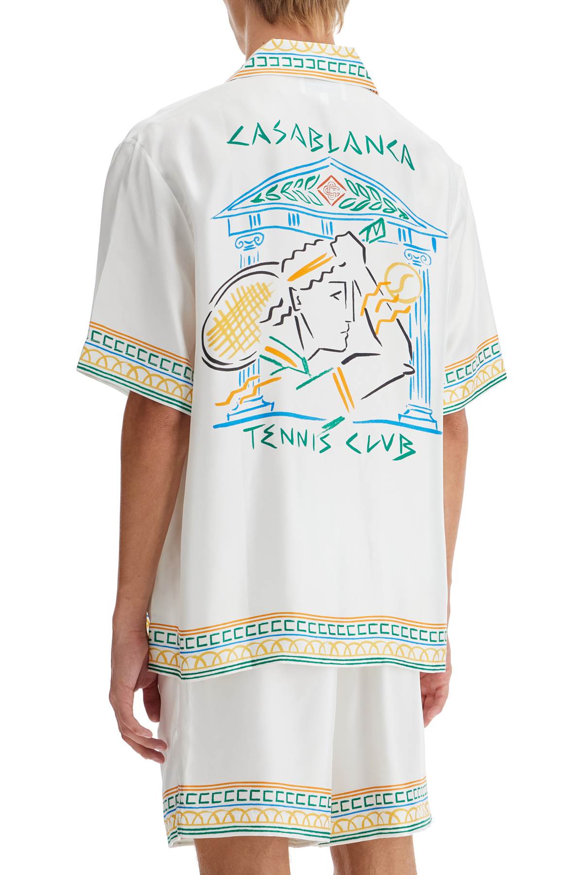 Casablanca silk crayon temple tennis club shirt image 2