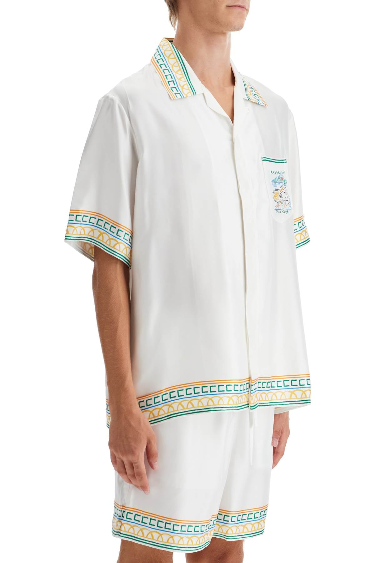 Casablanca silk crayon temple tennis club shirt image 1