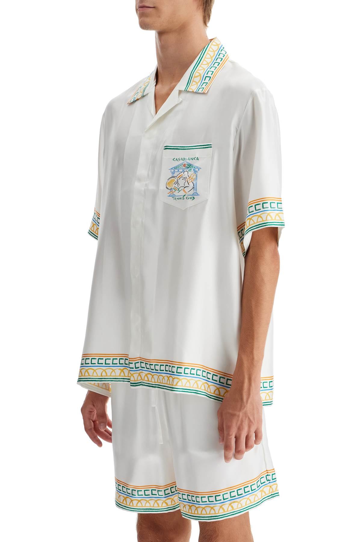 Casablanca silk crayon temple tennis club shirt image 3