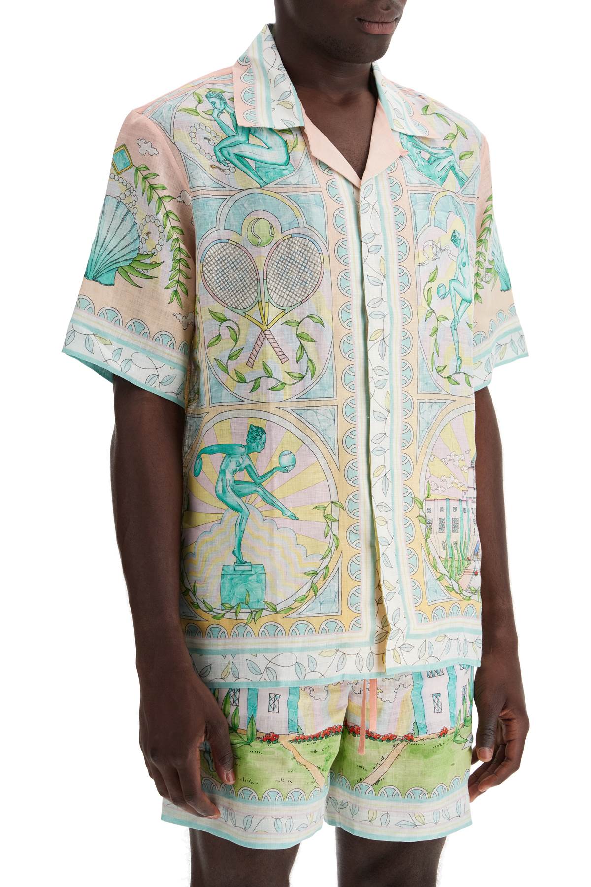 Men's Casablanca Linen Shirt: Cuban Collar, Short-Sleeved image 1