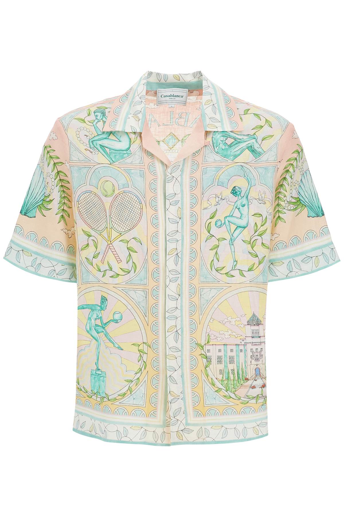 Men's Casablanca Linen Shirt: Cuban Collar, Short-Sleeved image 0