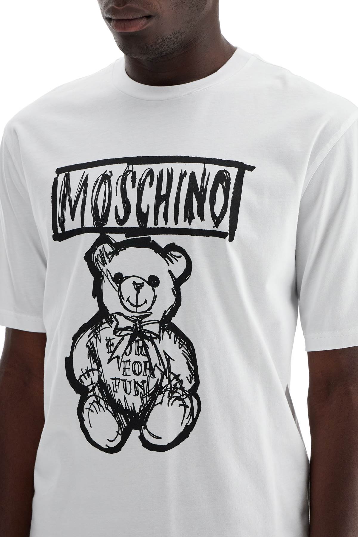 Moschino Teddy Bear Print Crew Neck T-Shirt image 3