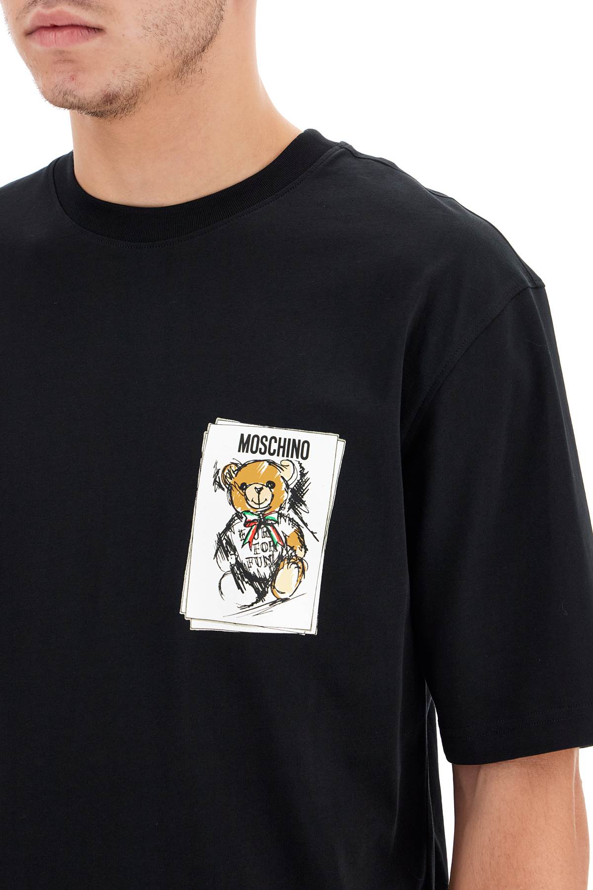 Moschino Teddy Bear Print Crew Neck T-Shirt image 3