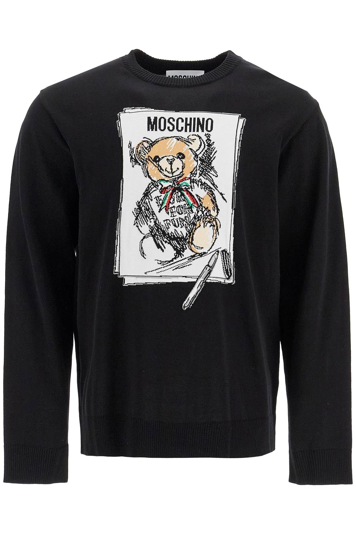 Moschino Teddy Bear Intarsia Cotton Pullover image 0