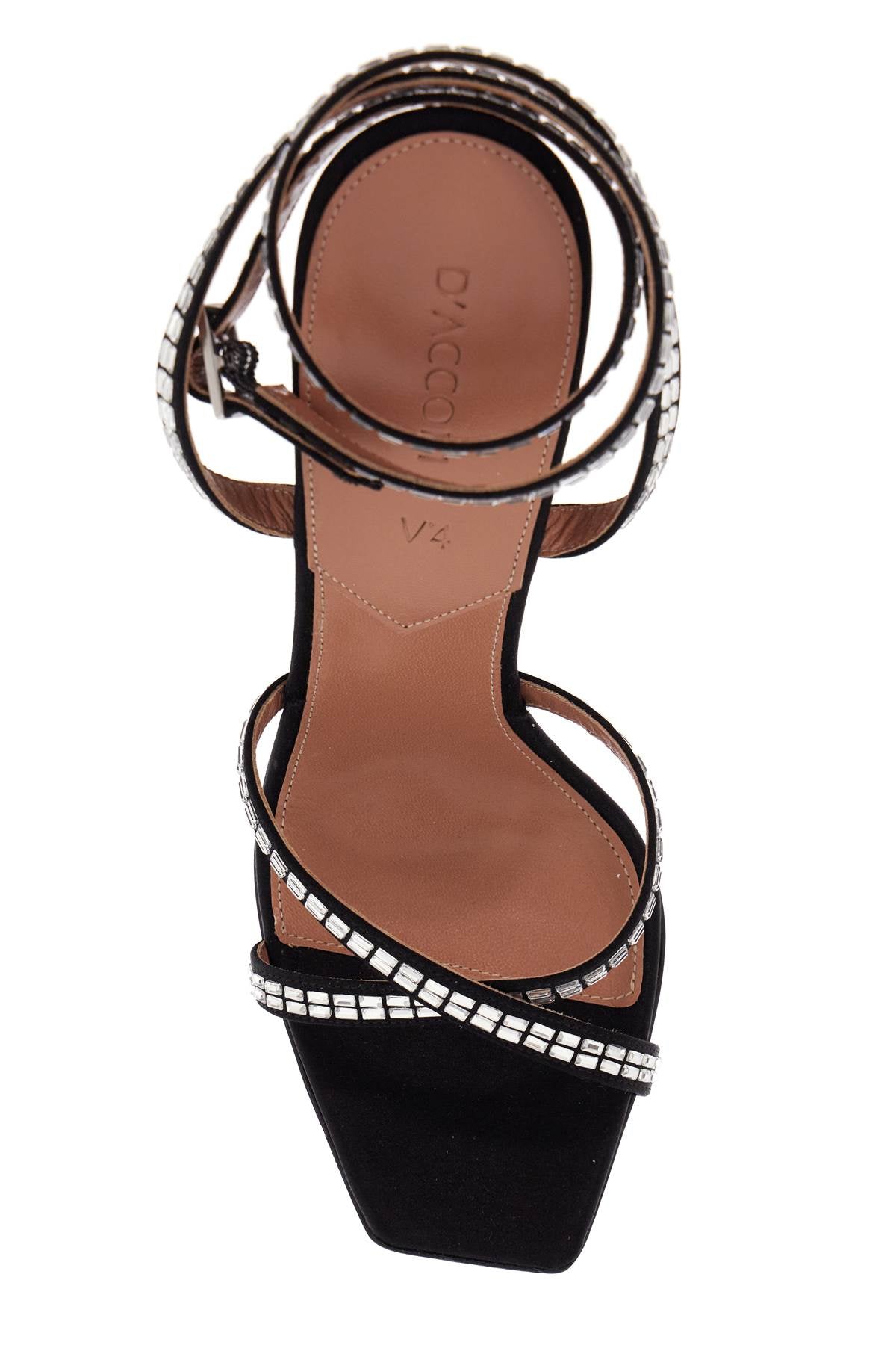 D'accori Square Rhinestone Satin Sandals image 1