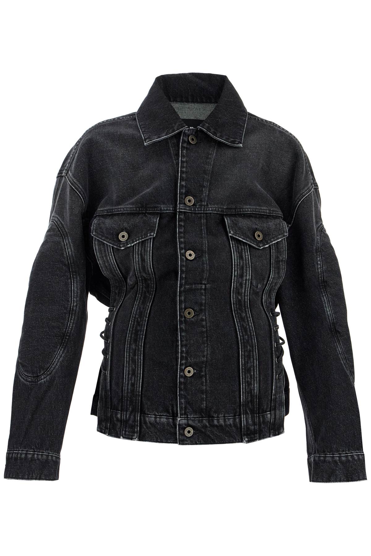 Jean Paul Gaultier Black Denim Jacket with Laces image 0