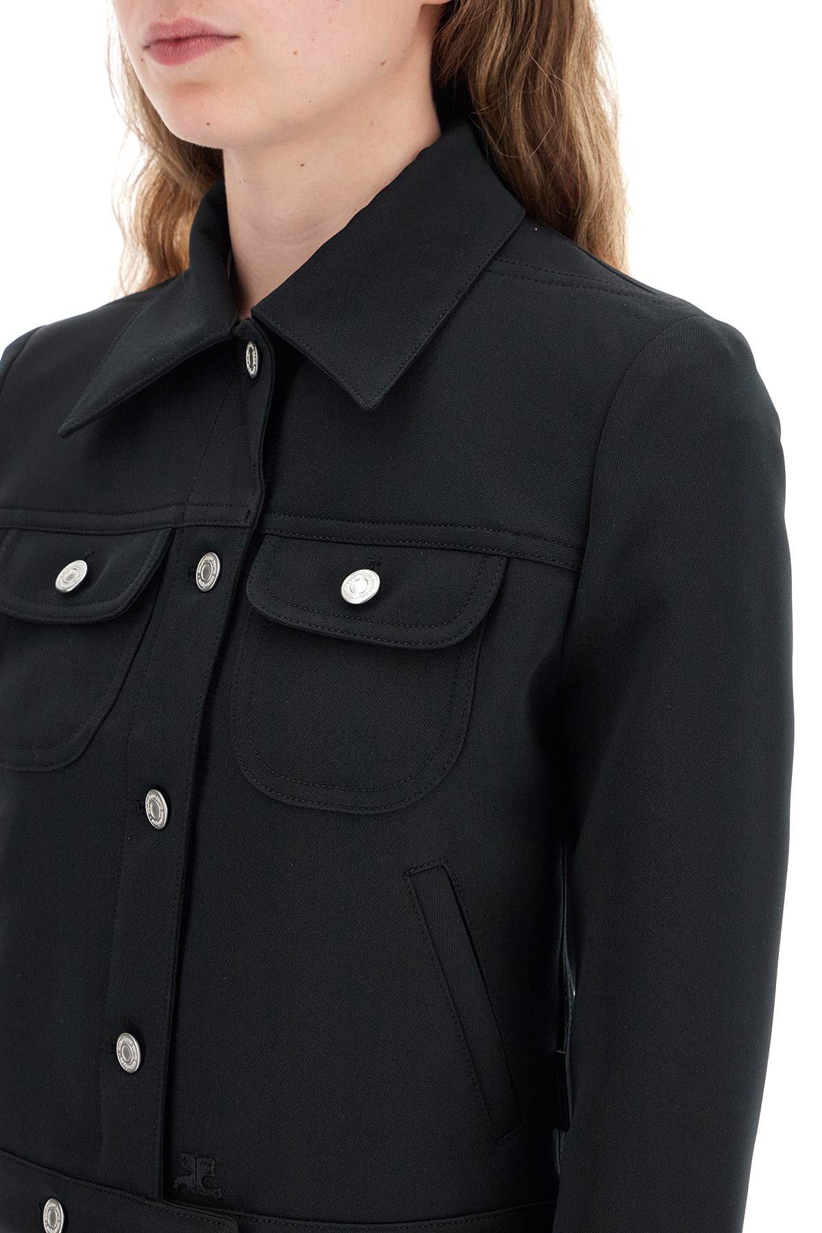 Courreges twill trucker jacket in image 3