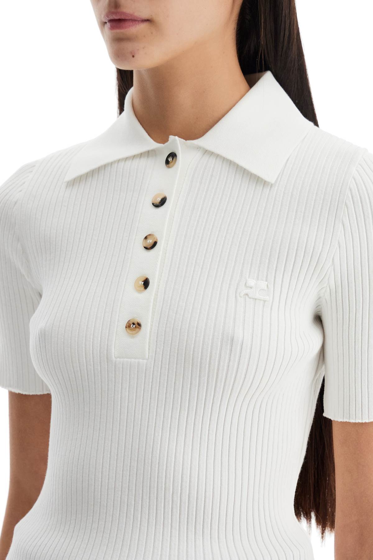 Courreges short-sleeved ribbed polo image 3