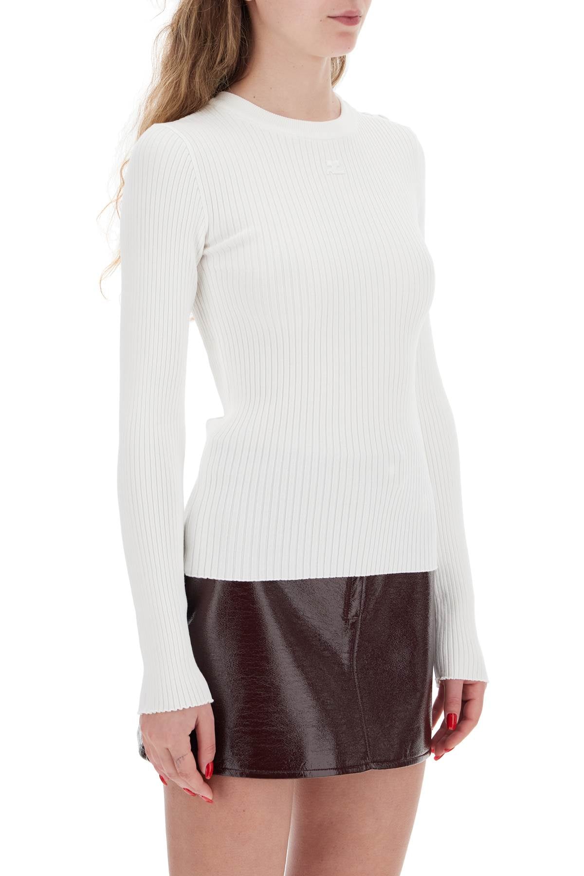 Courreges 'ribbed stretch knit pullover sweater image 1