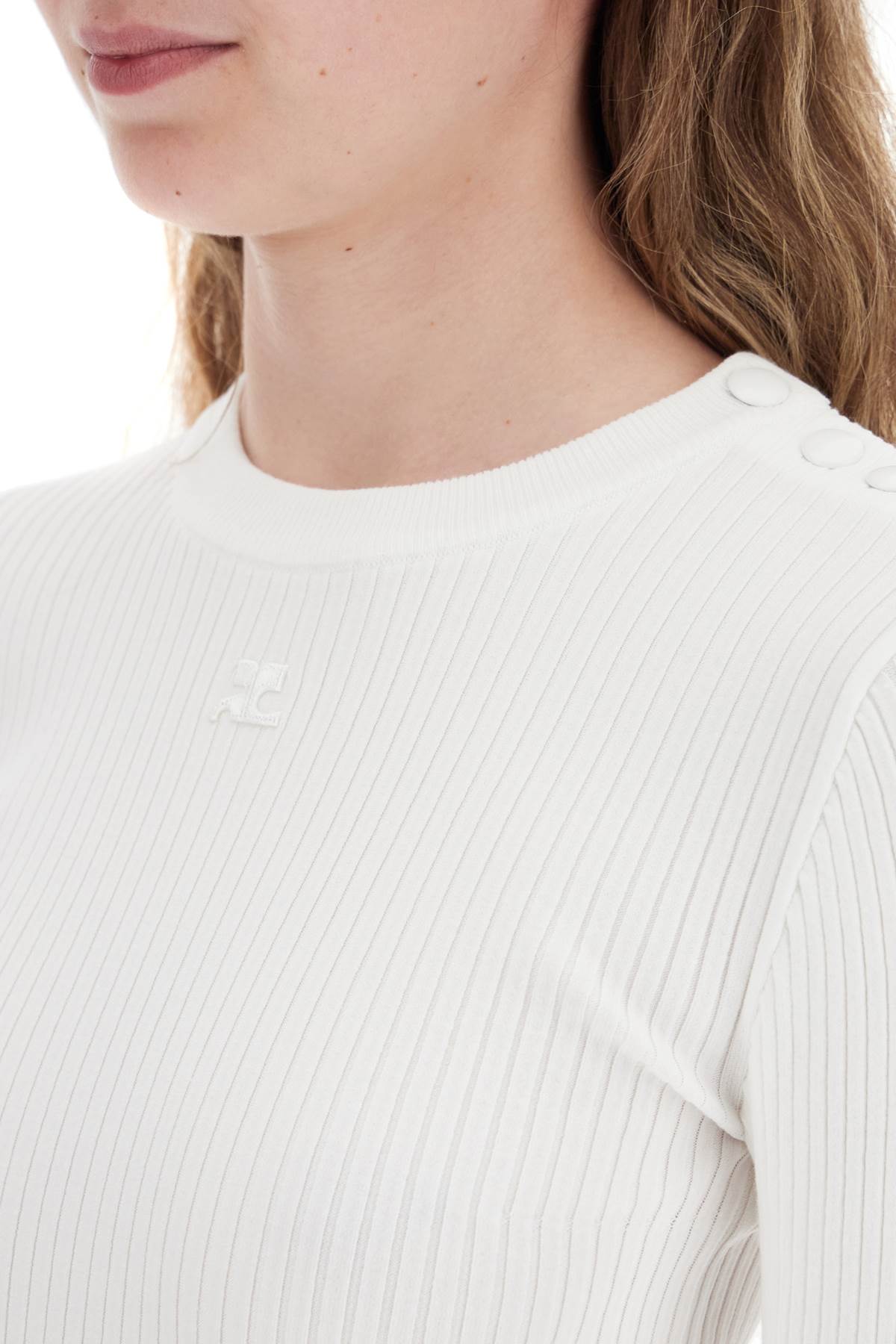 Courreges 'ribbed stretch knit pullover sweater image 3