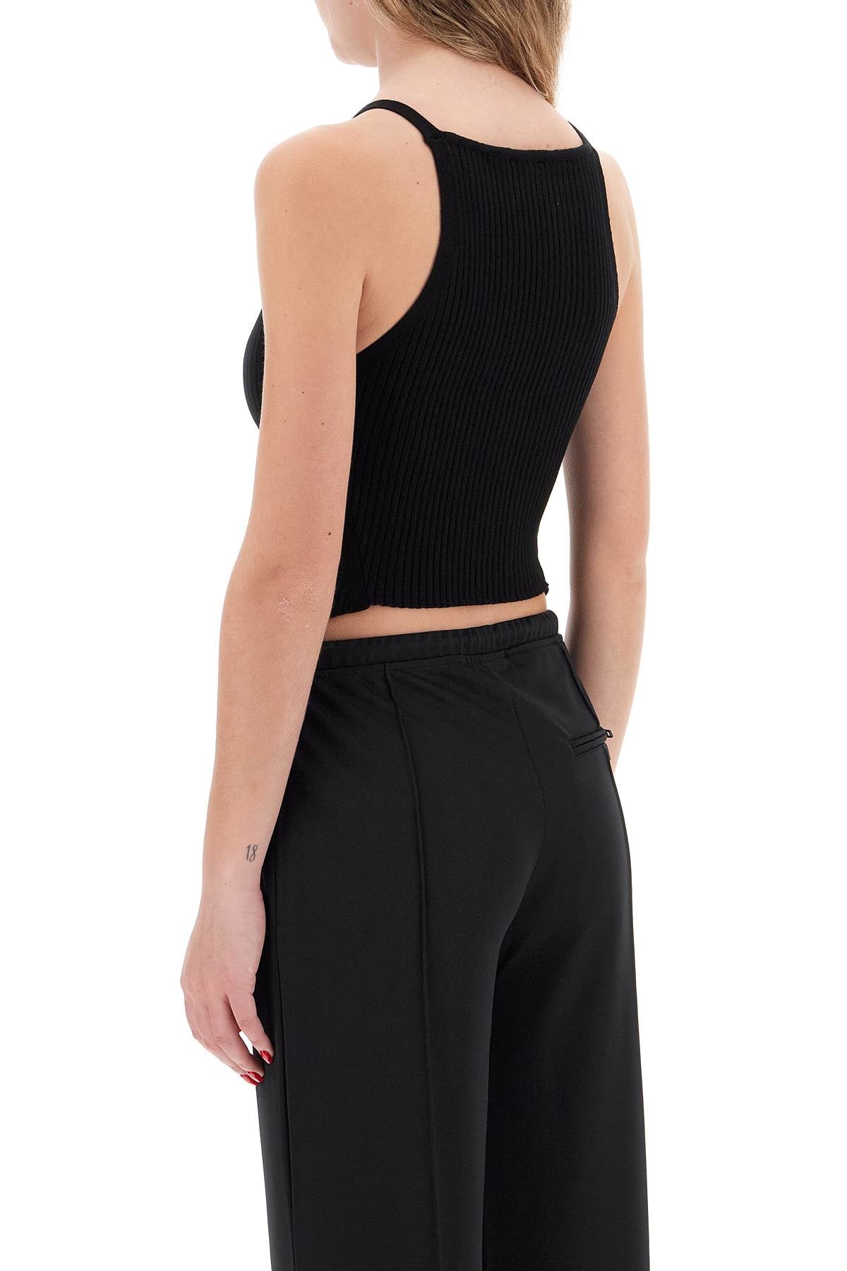 Courrèges Ribbed Knit Tank Top with Asymmetrical Hem image 2