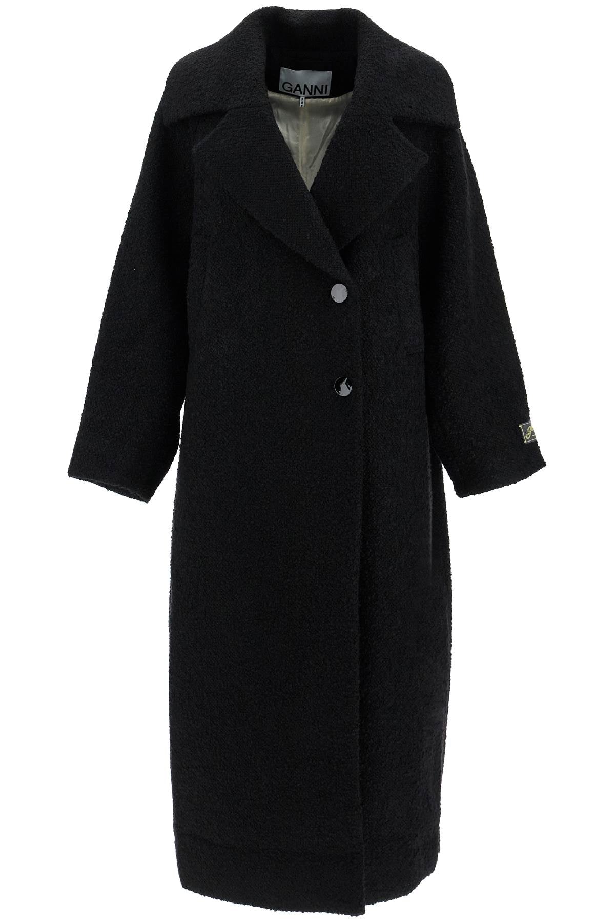 Ganni Long Bouclé Coat: Relaxed Fit, Wool Blend image 0