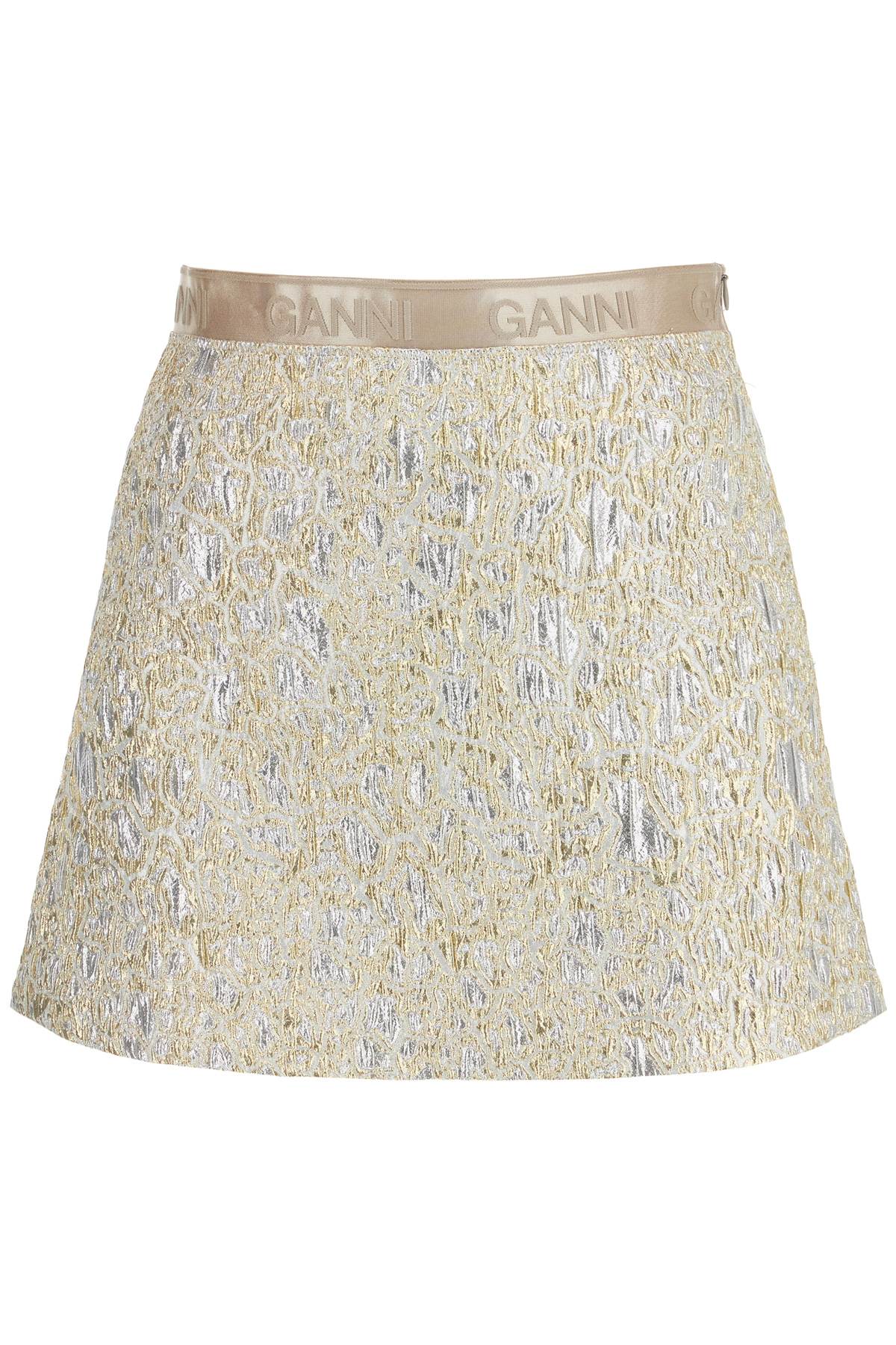 Ganni Metallic Cloqué Mini Skirt image 0