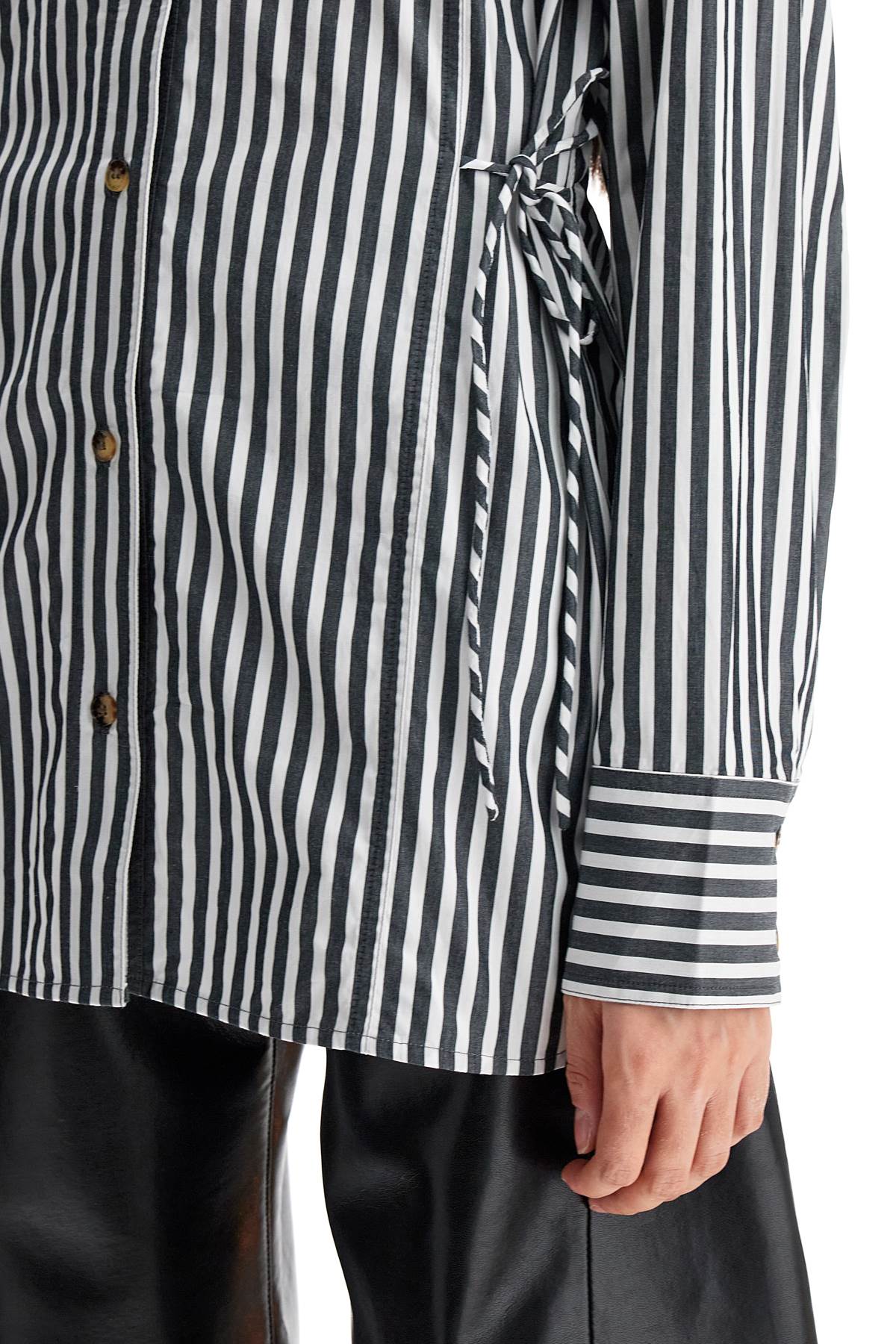 Ganni Oversized Striped Organic Cotton Poplin Shirt image 3