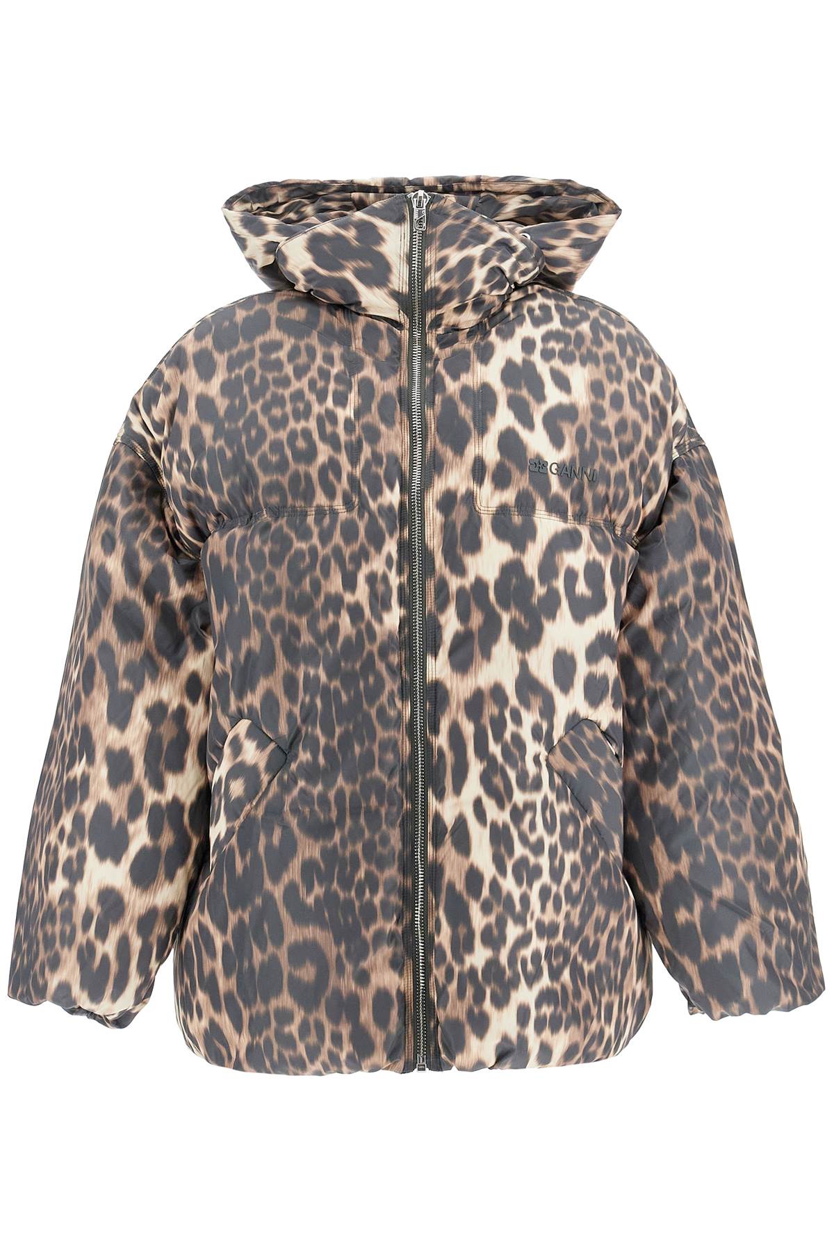 Ganni Leopard Print Down Jacket image 0