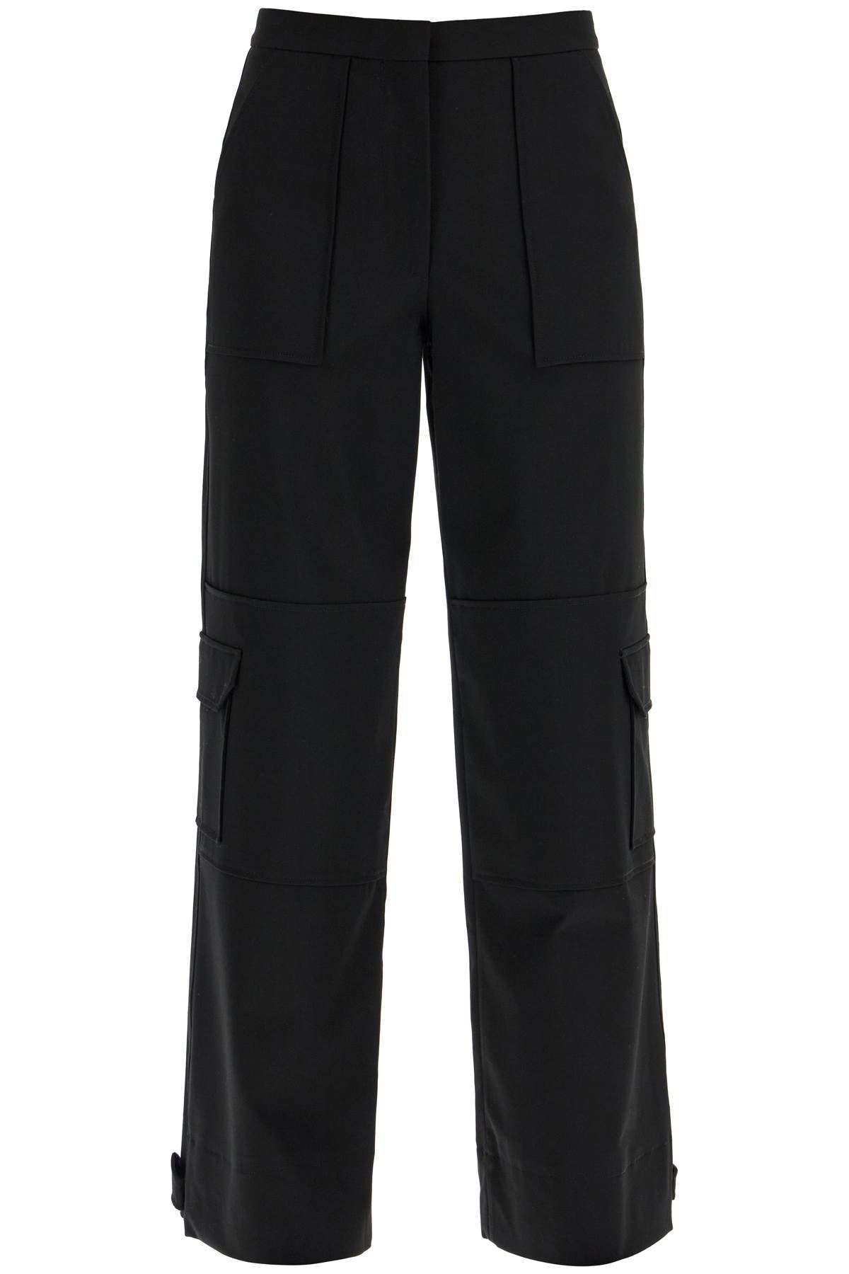 Ganni Italian Twill Cargo Pants: Relaxed Fit, Adjustable Wide Leg image 0