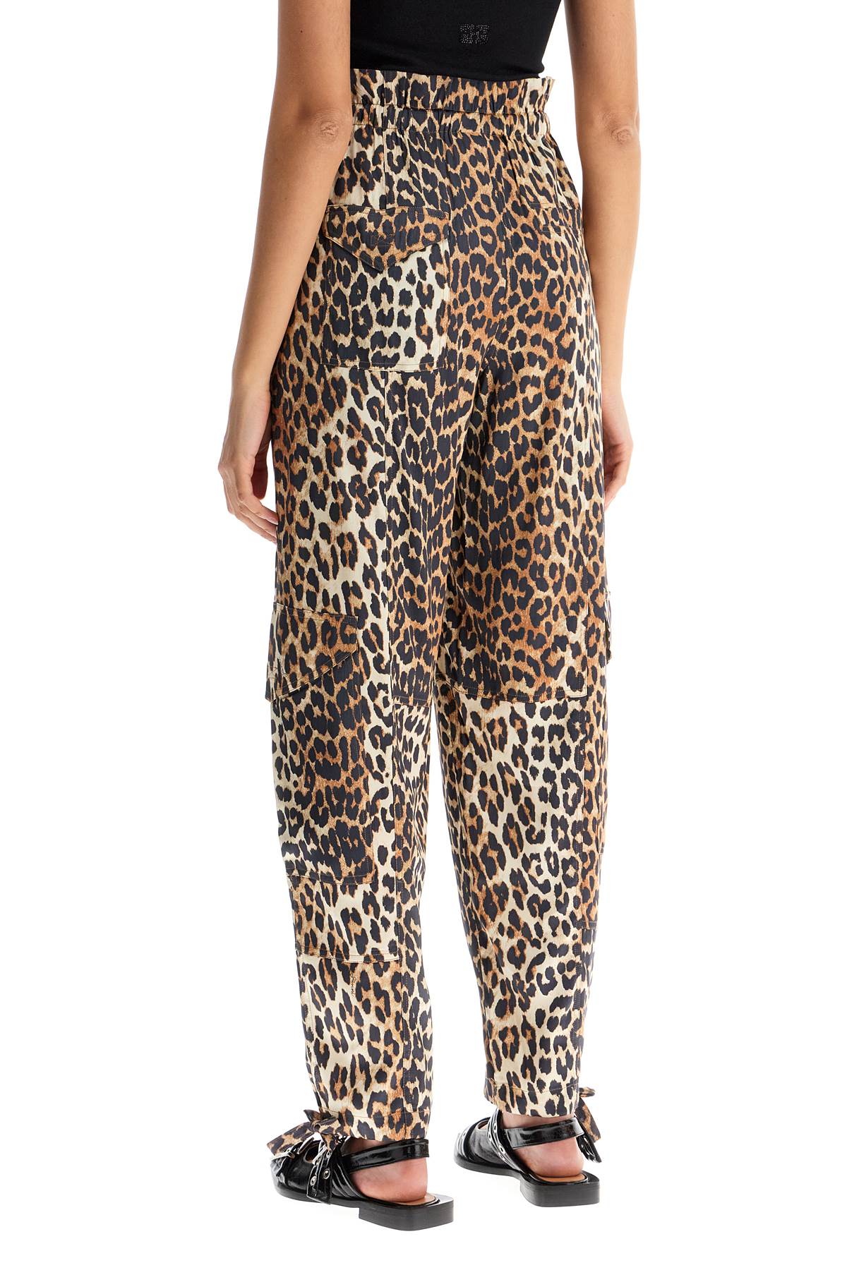 Ganni Leopard Print Satin Cargo Pants image 2