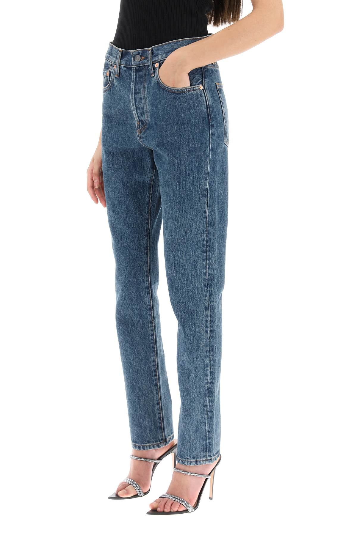 Wardrobe.NYC Slim Fit Acid Wash Jeans image 3