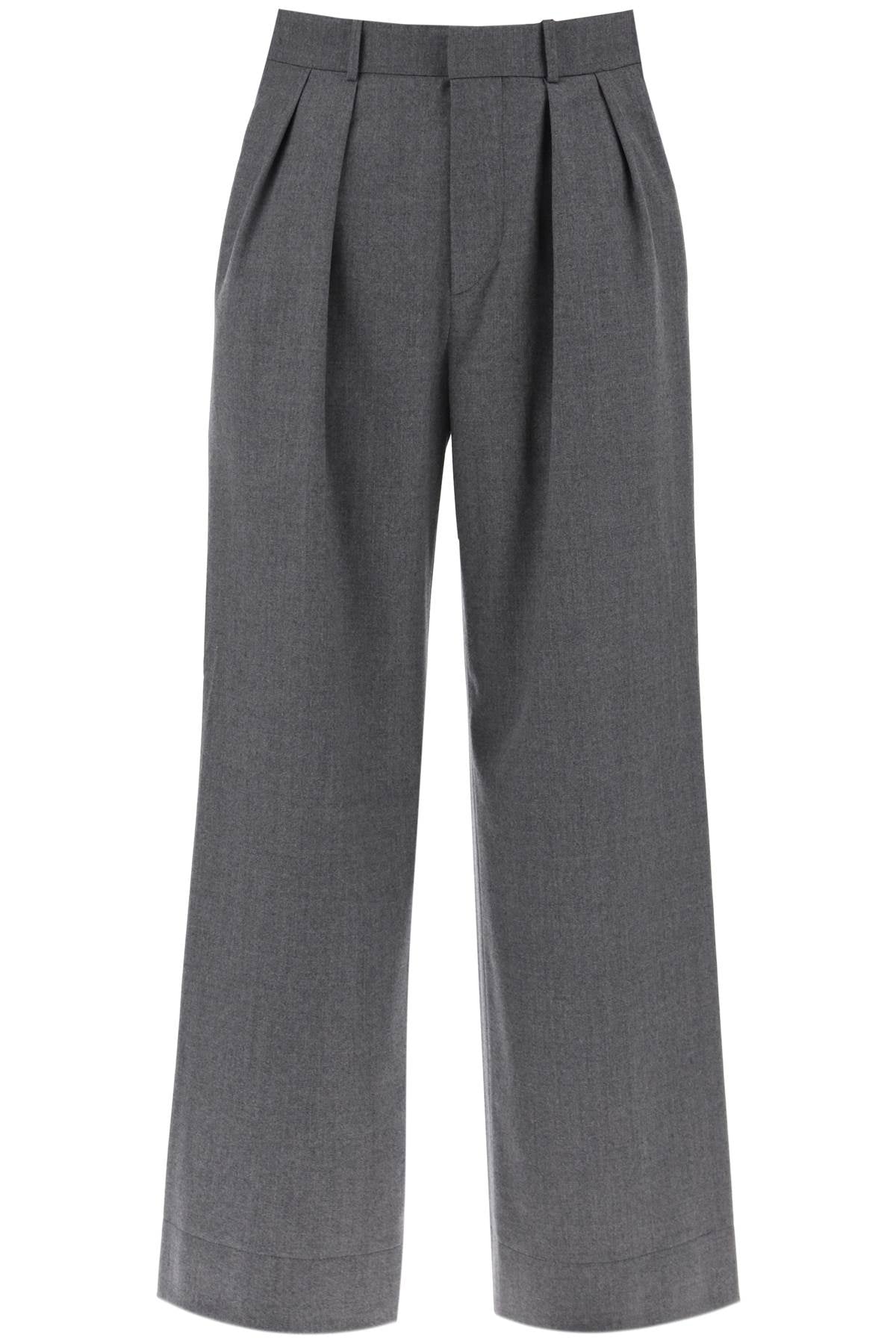 Wardrobe.NYC Wide Leg Flannel Trousers for Men image 0