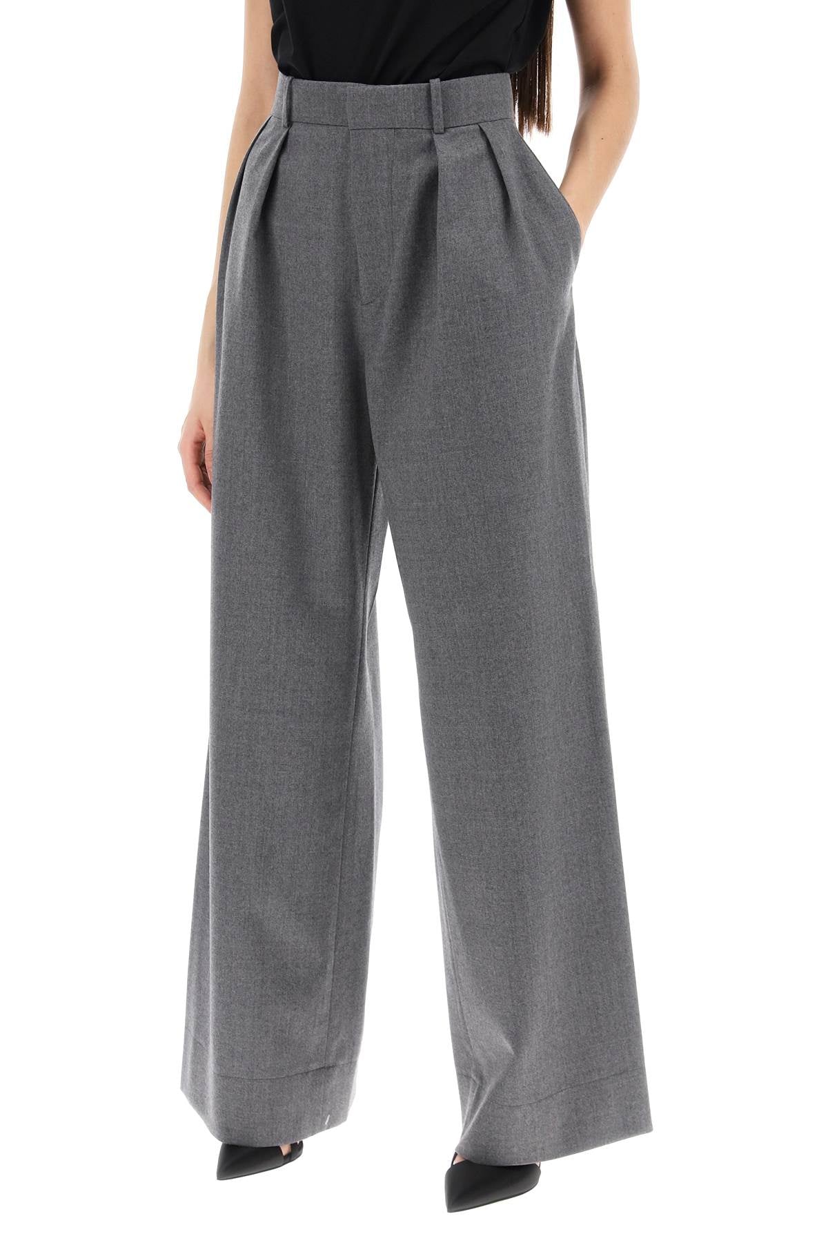 Wardrobe.NYC Wide Leg Flannel Trousers for Men image 3