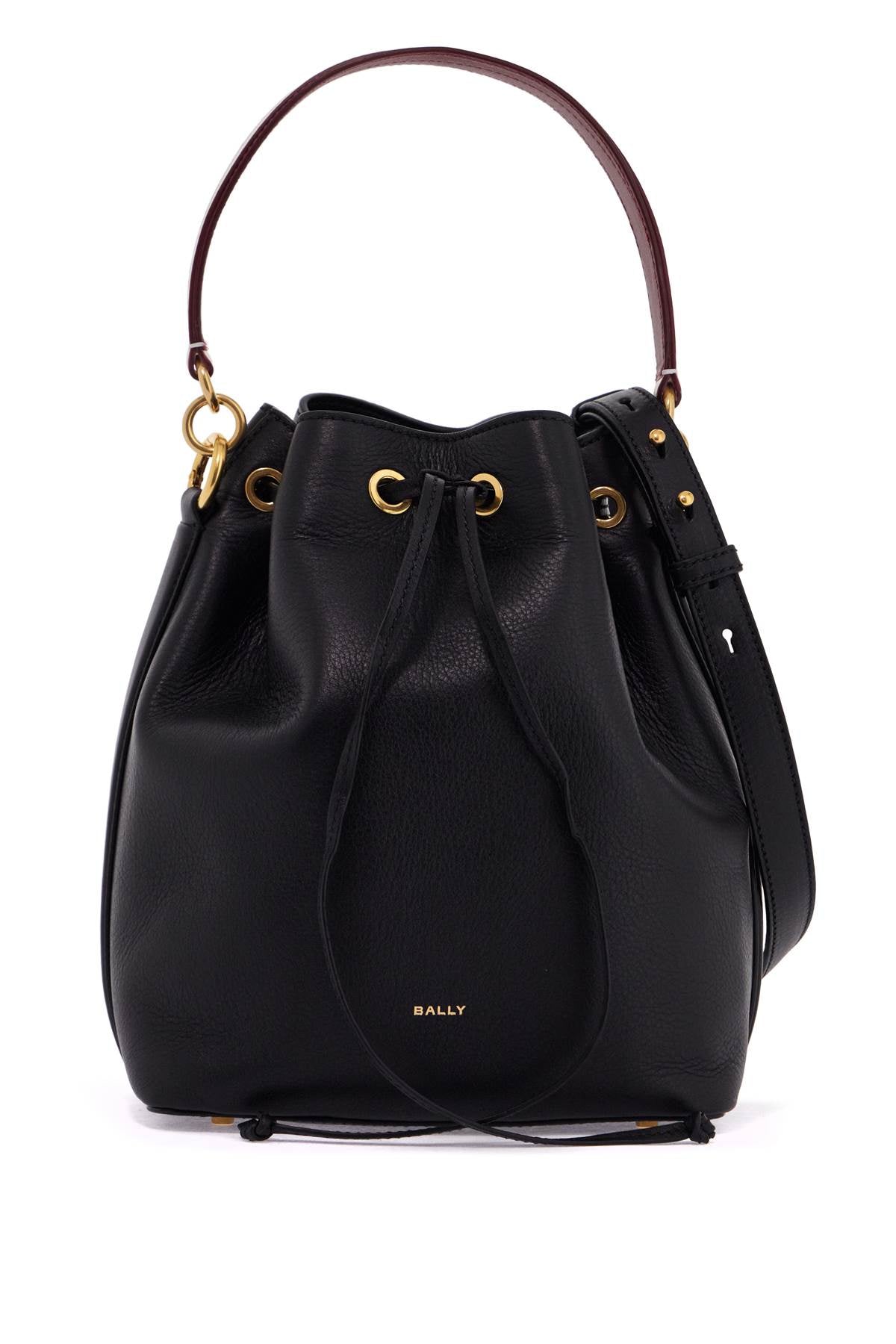 Bally Code Hammered Leather Bucket Bag with Drawstring Closure image 0