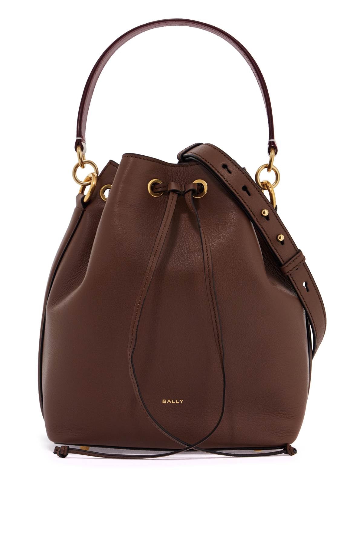 Bally Code Hammered Leather Bucket Bag with Drawstring Closure image 0