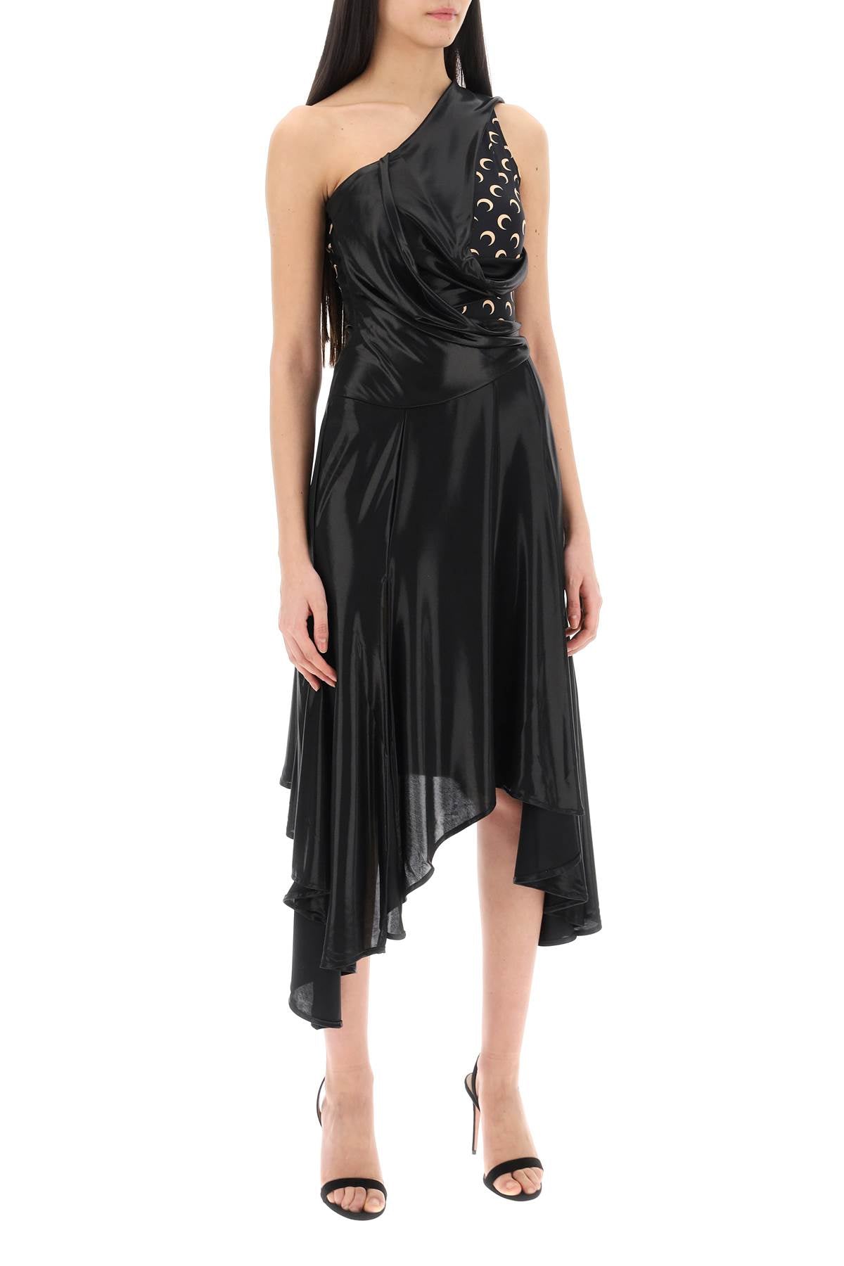 Marine Serre asymmetrical dress in regenerated jersey image 1