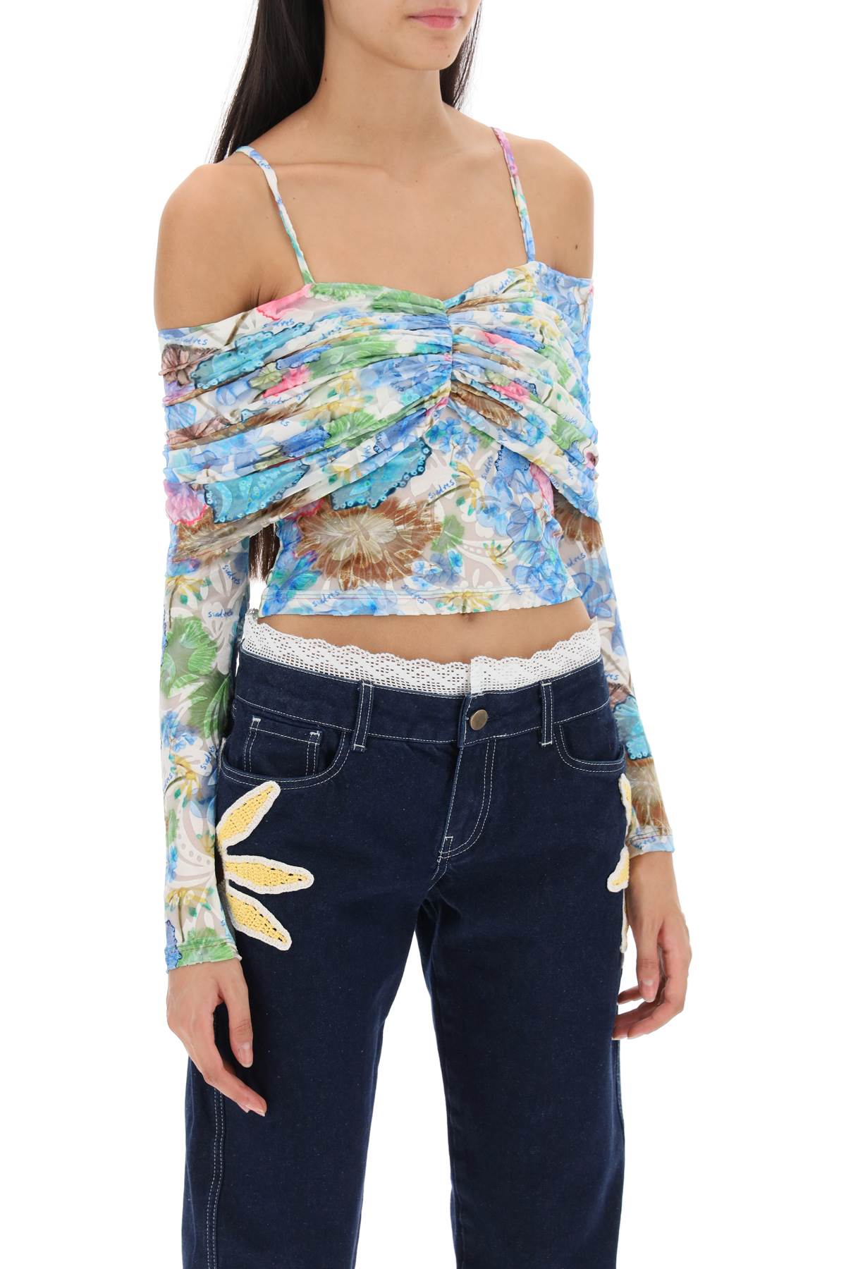 Siedres ledi draped crop top image 1