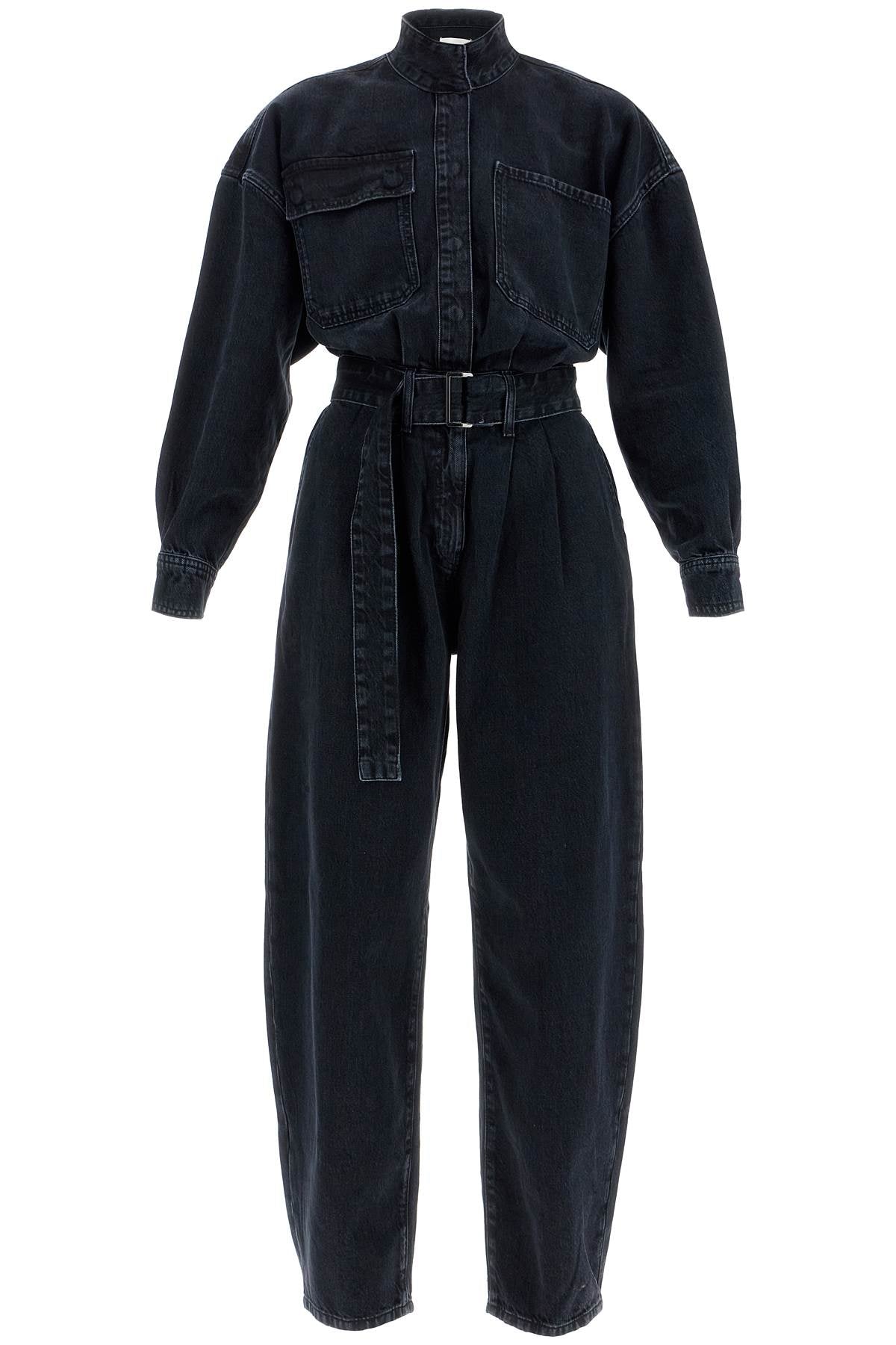 FRAME Black Organic Denim Cocoon Jumpsuit image 0