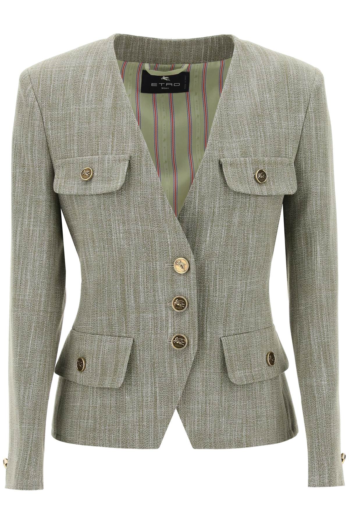 Etro fitted jacket with padded shoulders image 0