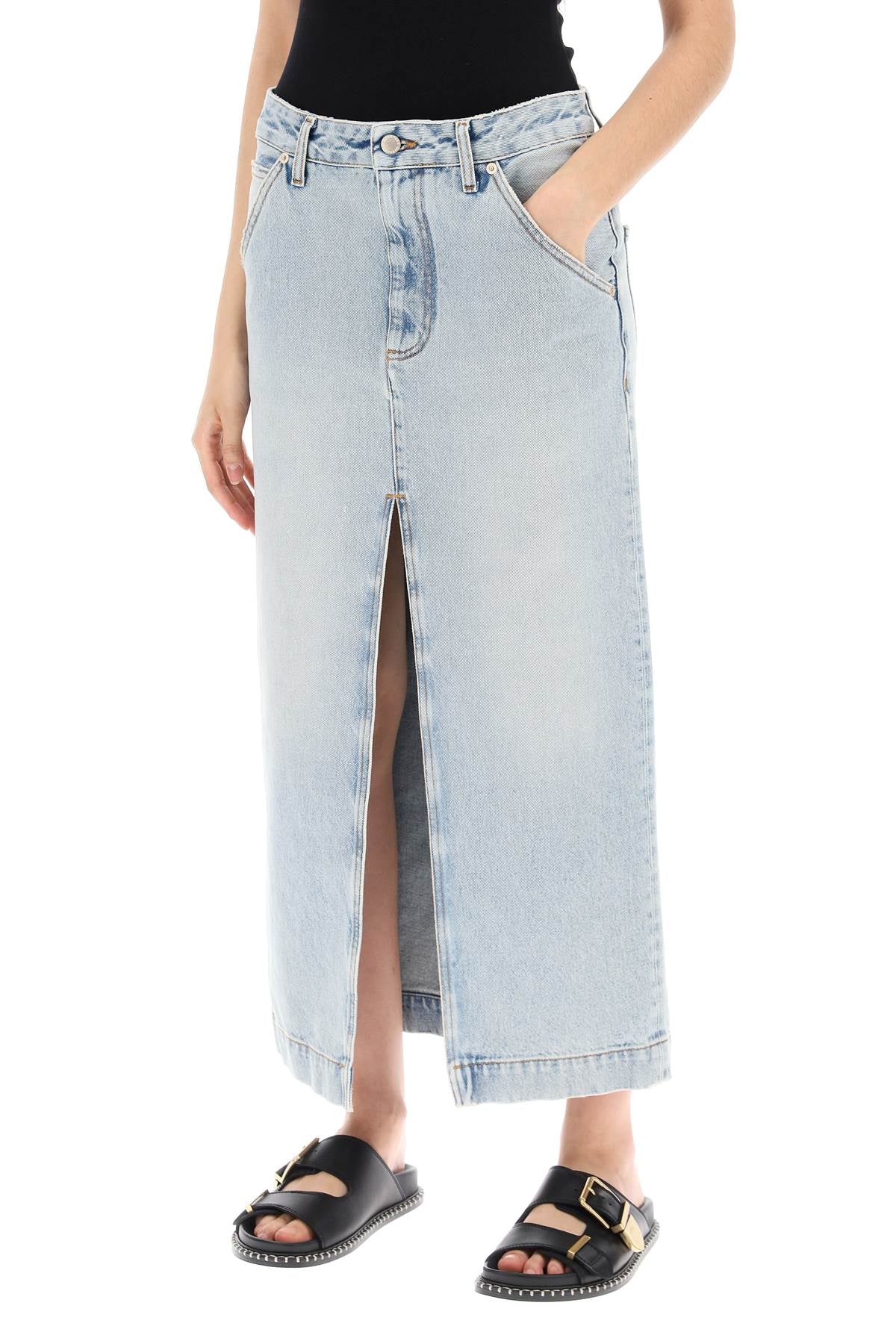 Darkpark erika's denim midi skirt in image 3