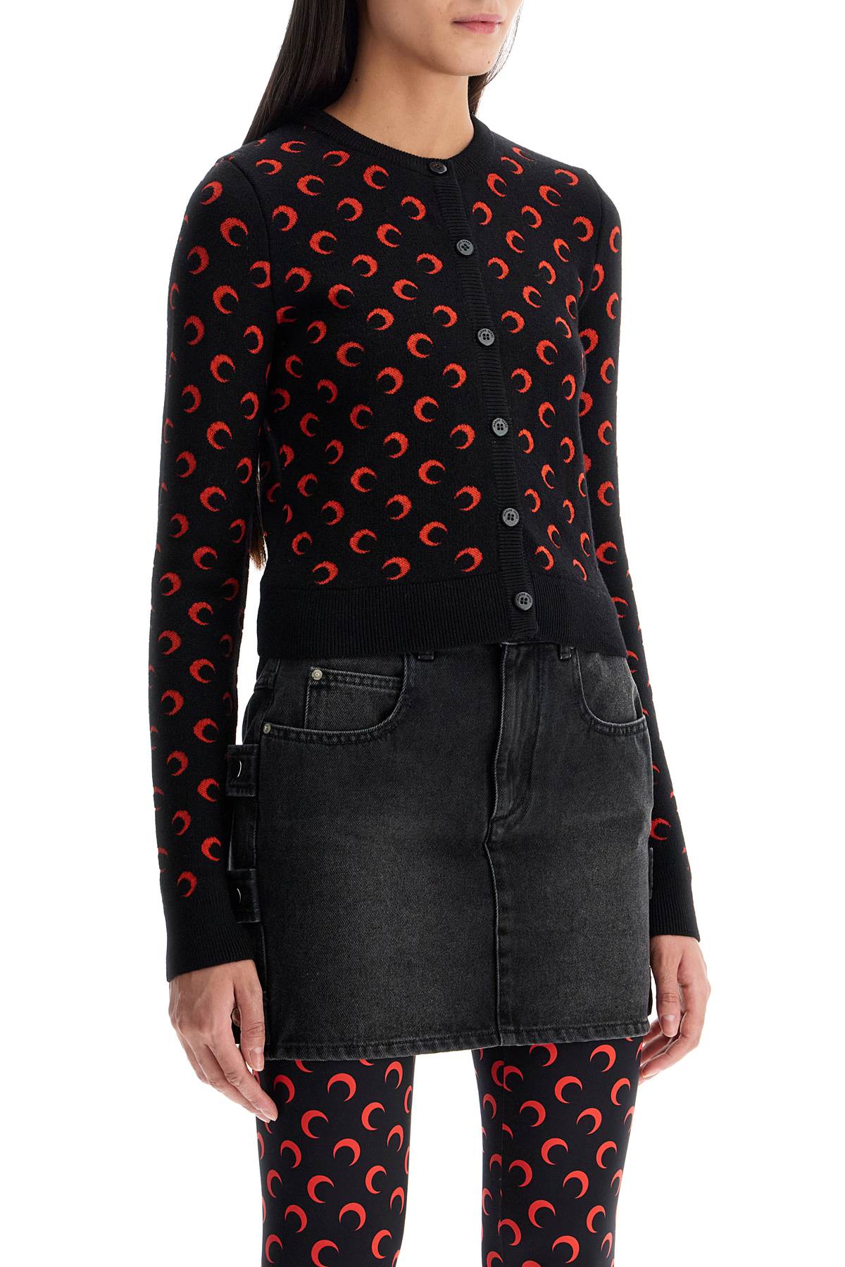 Marine Serre Moon Jacquard Cropped Cardigan image 1